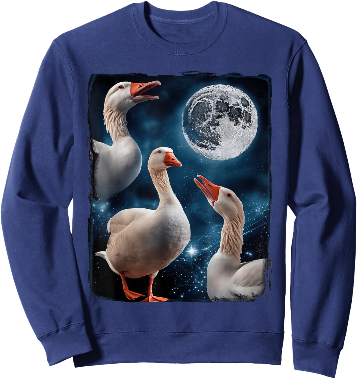 Goose Howling At Moon Sweatshirt - Sweatshirt | Navy