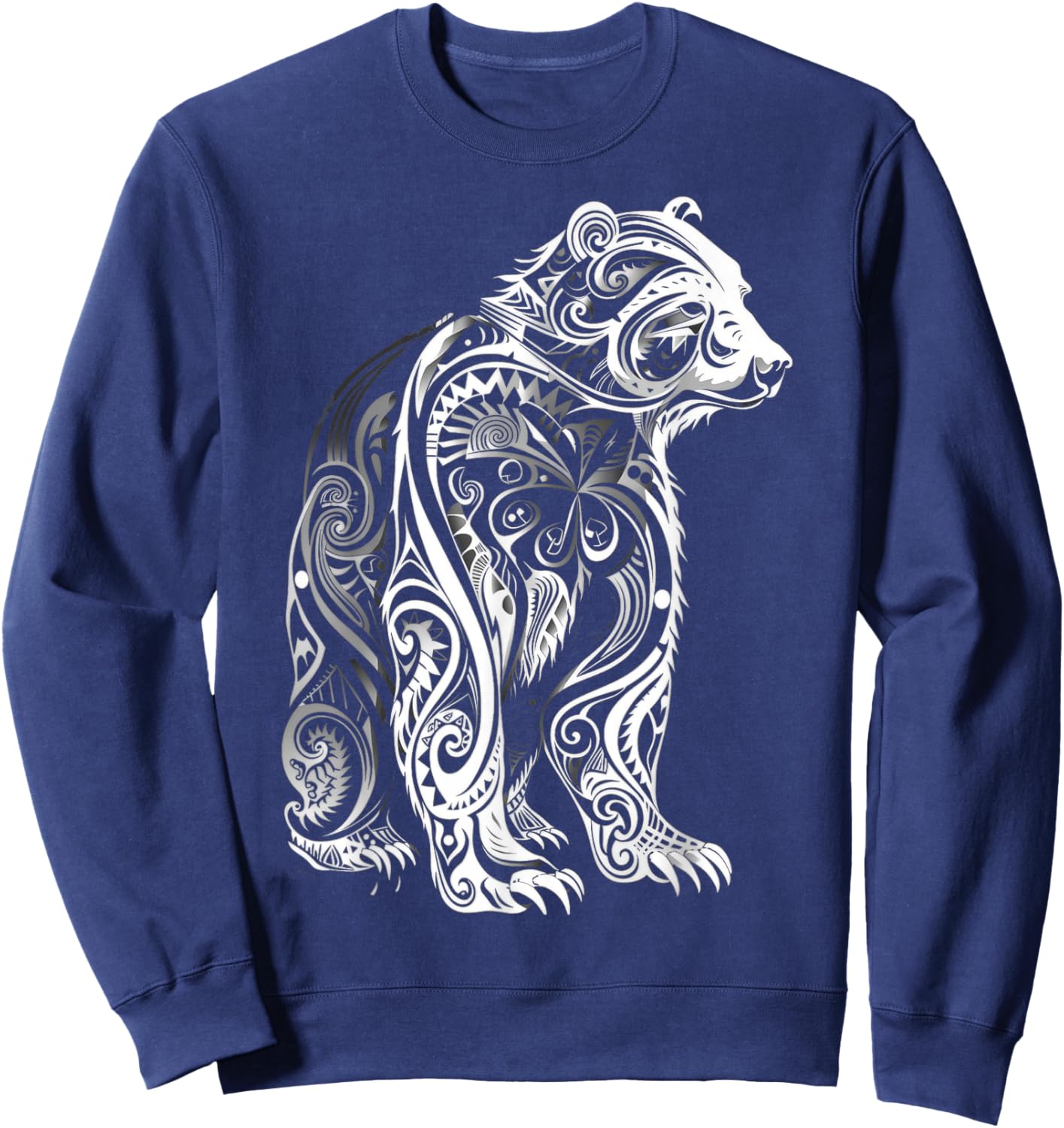 Bear Tribal Vintage Retro Graphic Sweatshirt - Sweatshirt | Navy