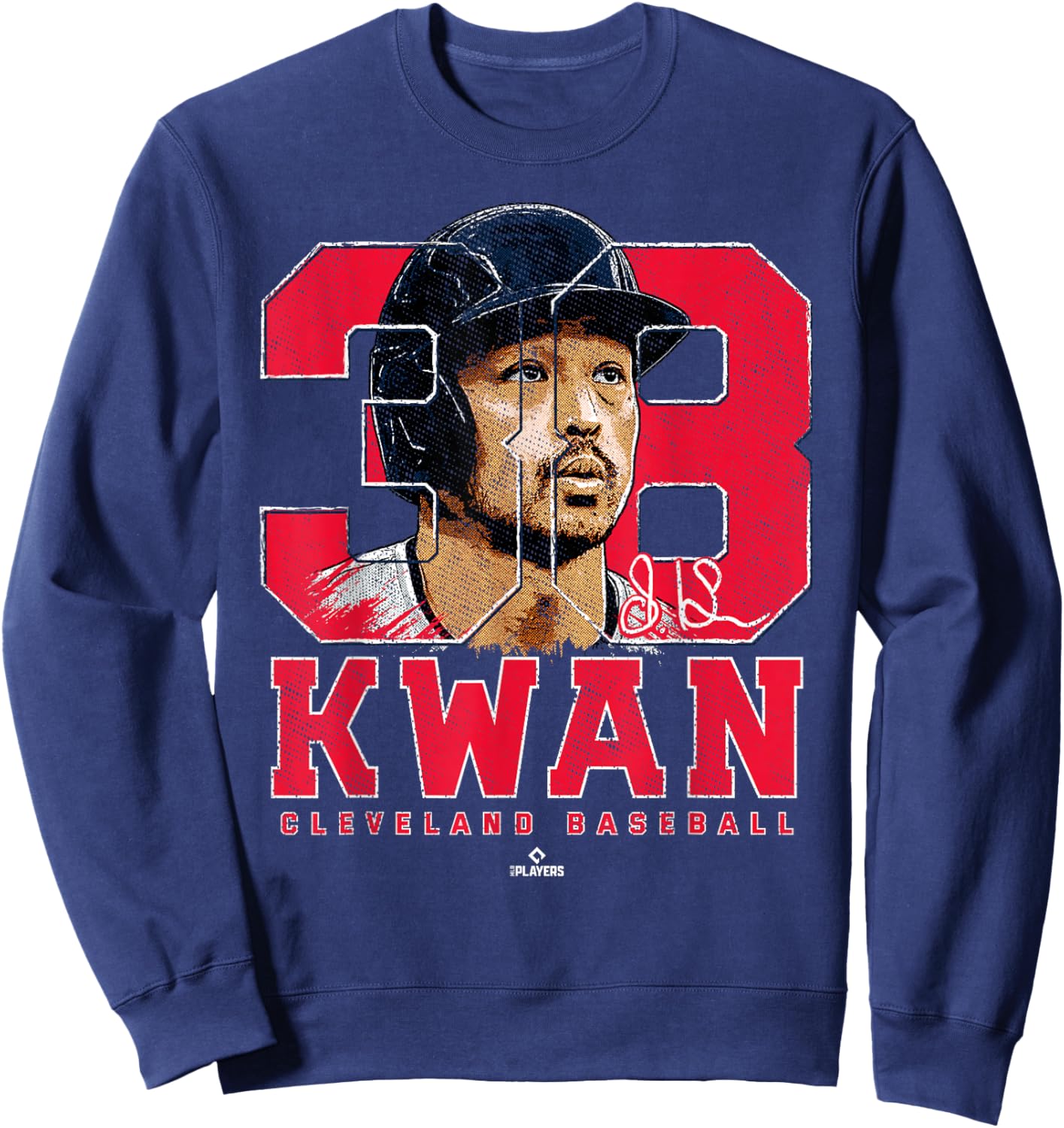 Silhouette Steven Kwan Cleveland MLBPA Sweatshirt - Sweatshirt | Navy