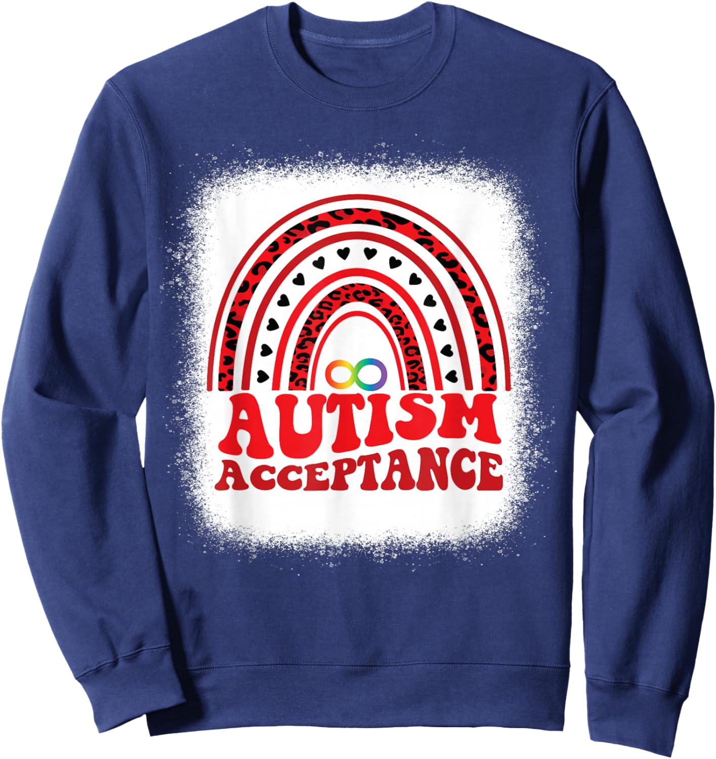 Red Instead Autism Awareness Acceptance Education Teacher Women Kids Sweatshirt - Sweatshirt | Navy