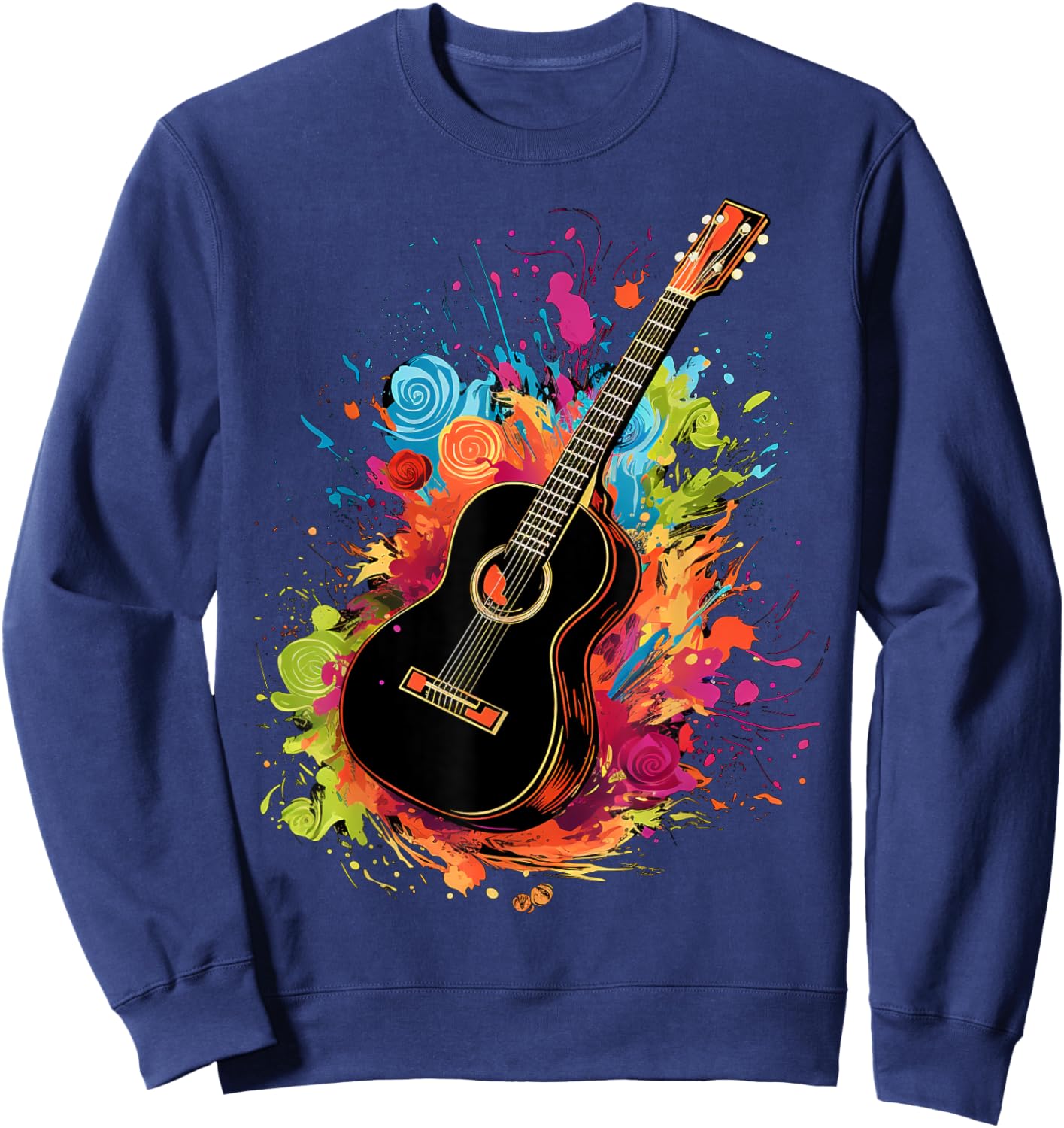 Acoustic Guitar lovers , Small, Black Sweatshirt - Sweatshirt | Navy