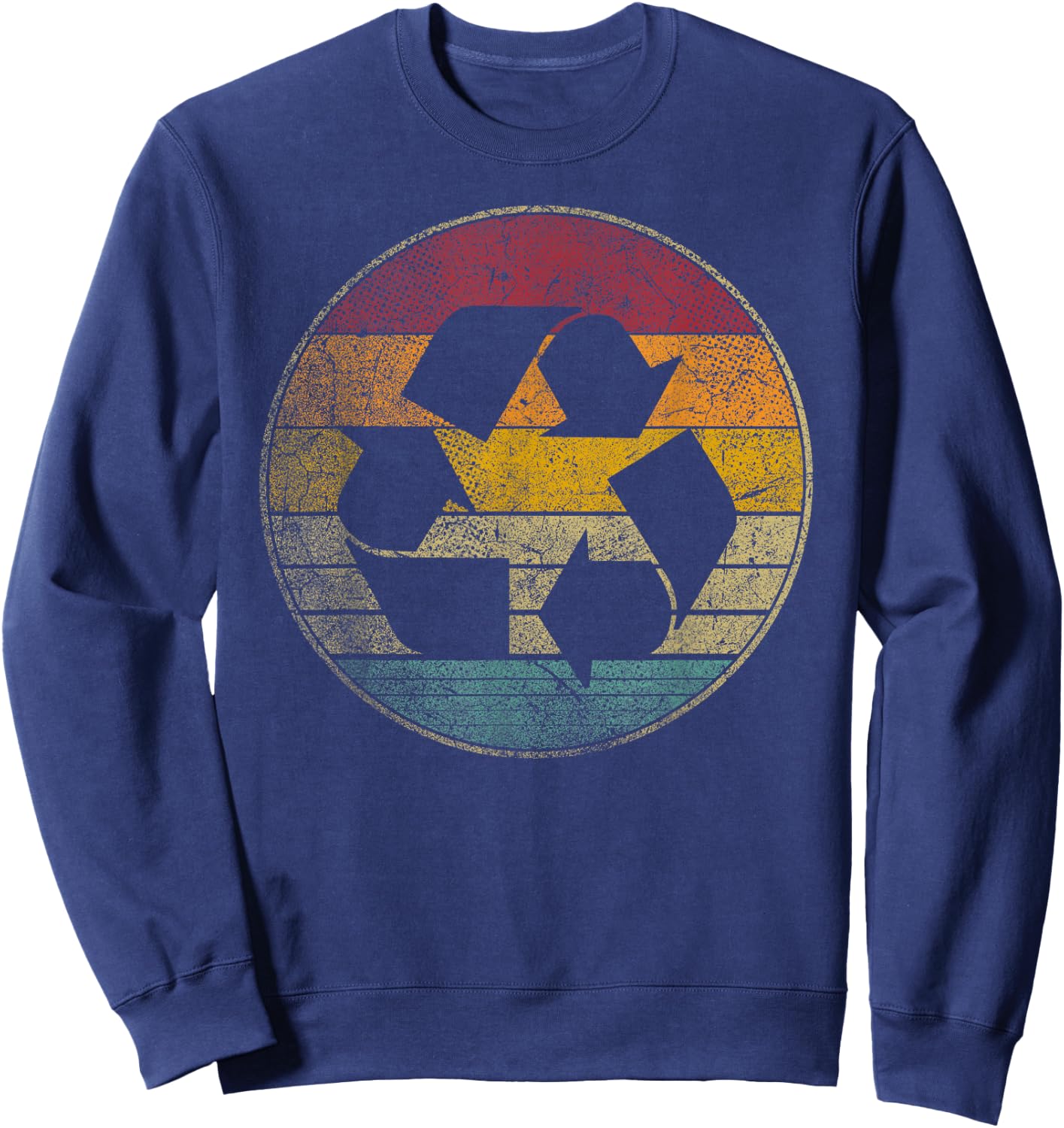 Recycle Logo Earth Day Nature Planet Conservation Retro Gift Sweatshirt - Sweatshirt | Navy
