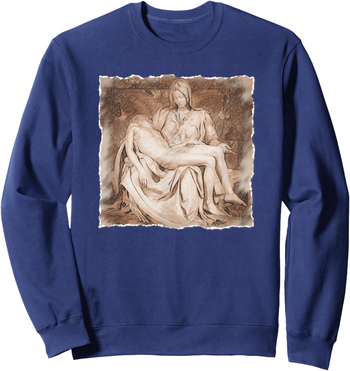 The Pity - La Pietà Statue, Michelangelo Renaissance Art Sweatshirt - Sweatshirt | Navy