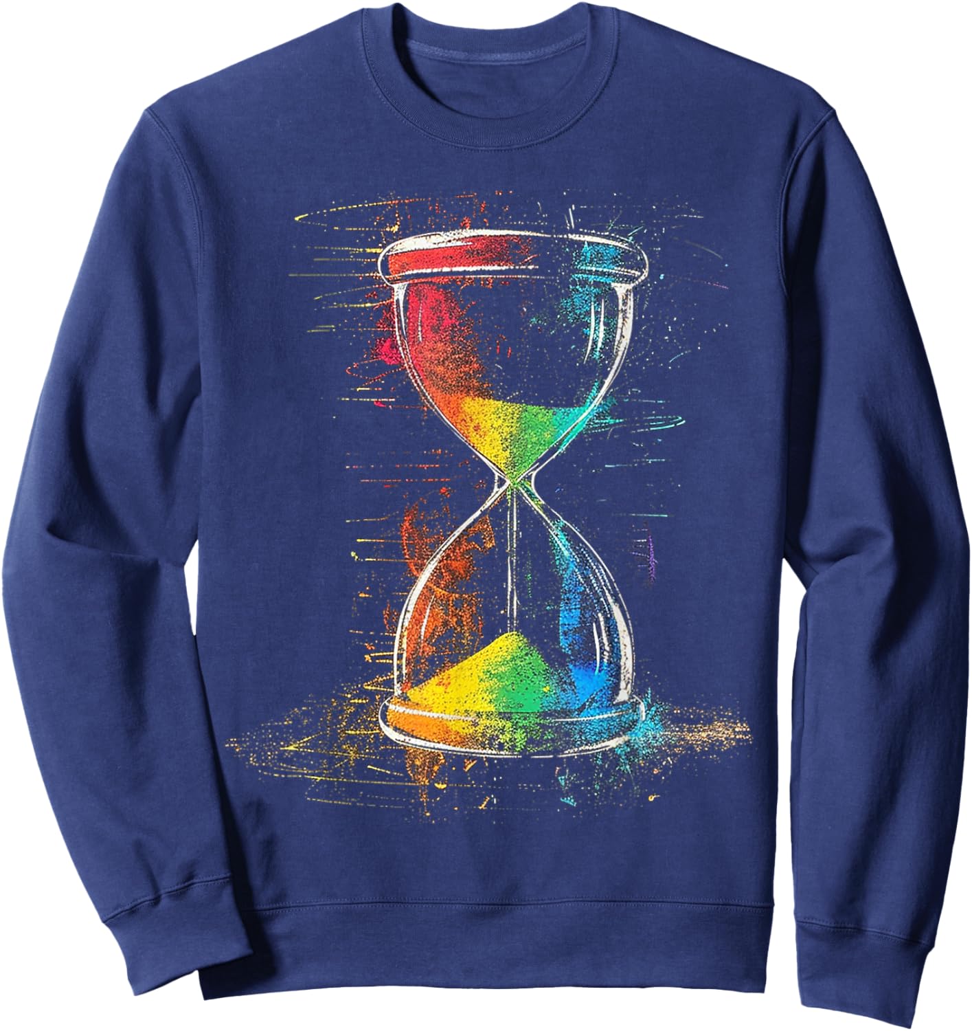 Hourglass Watercolor Paint Abstract Art Graphic Sweatshirt - Sweatshirt | Navy