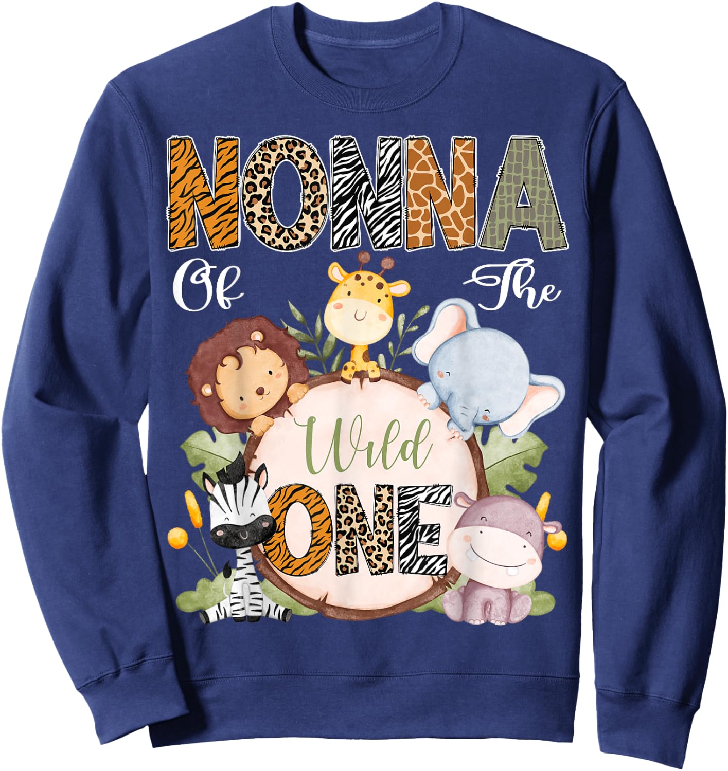 Nonna Of The Wild One 1St Birthday Safari Woodland Sweatshirt - Sweatshirt | Navy
