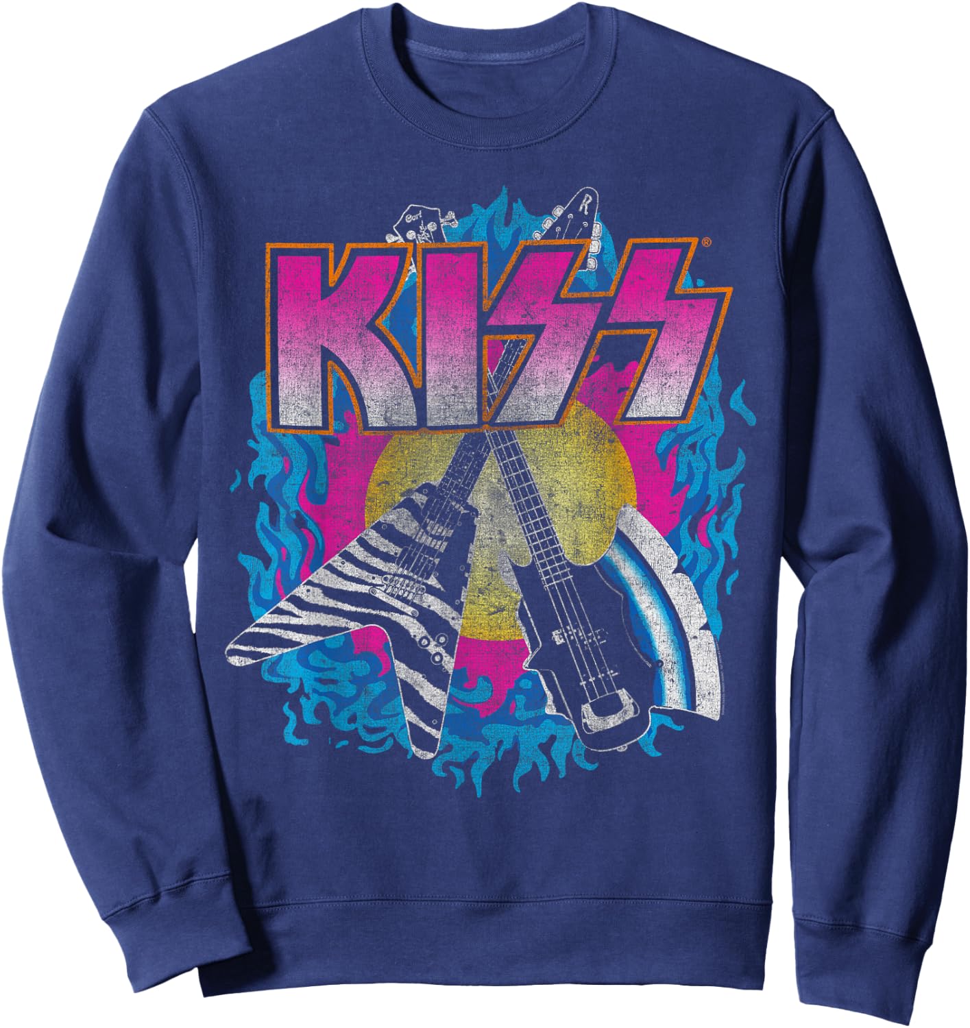 KISS - Young & Wasted Adults , Black, Small, Short Sleeve, Classic Fit Sweatshirt - Sweatshirt | Navy