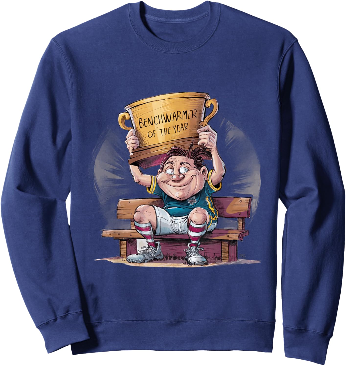 Benchwarmer of the Year Funny Fantasy Football Sweatshirt - Sweatshirt | Navy