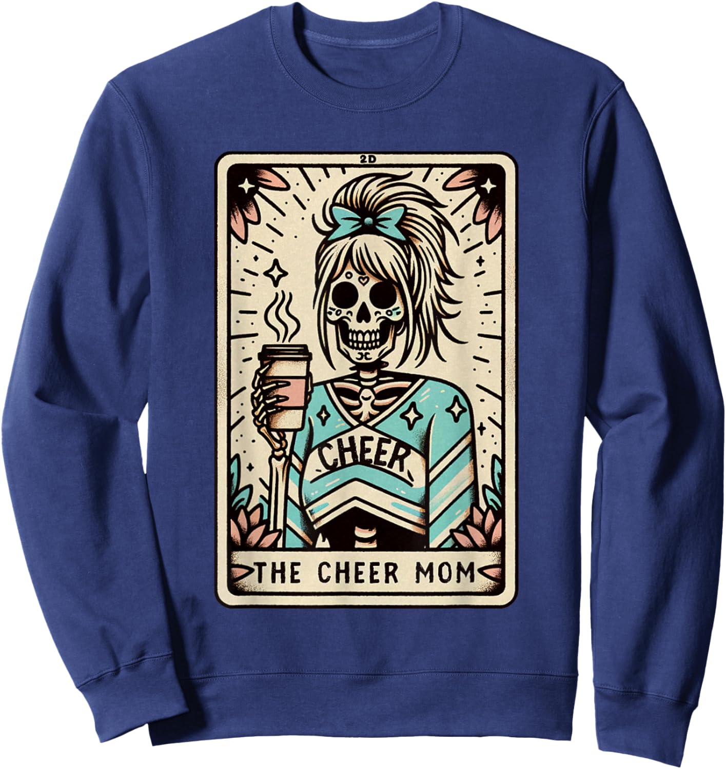 Funny Cheer Mom Halloween, Tarot Card Cheerleading Mom Sweatshirt - Sweatshirt | Navy