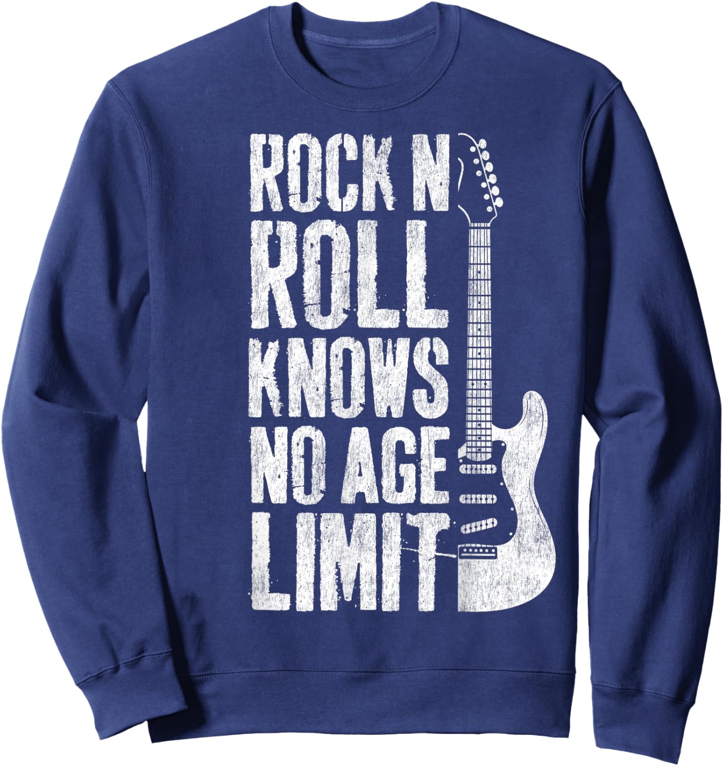 Rock and Roll Guitar Player Musicians Sweatshirt - Sweatshirt | Navy