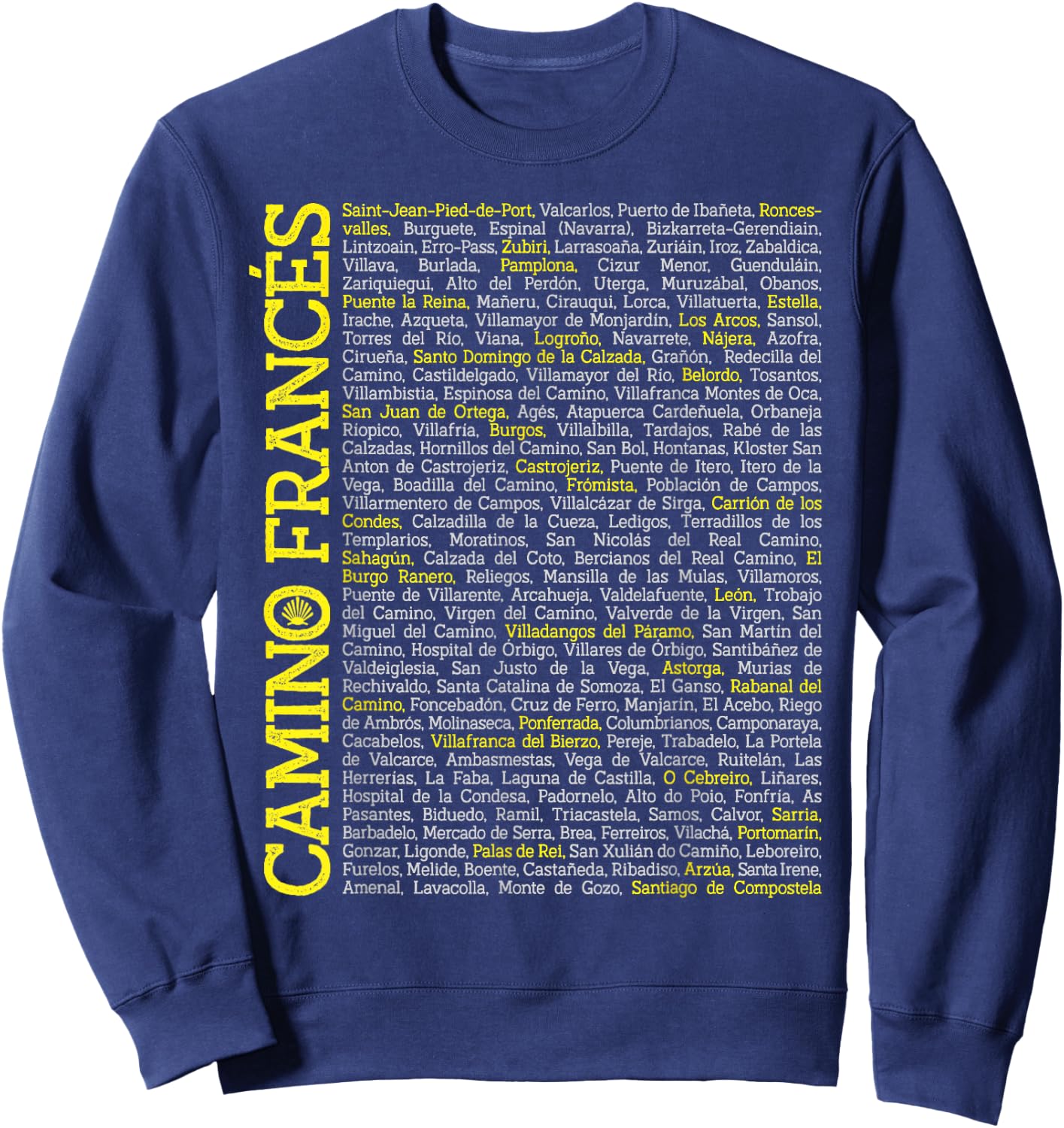 Camino de Santiago de Compostela Way of Saint James Stages Sweatshirt - Sweatshirt | Navy