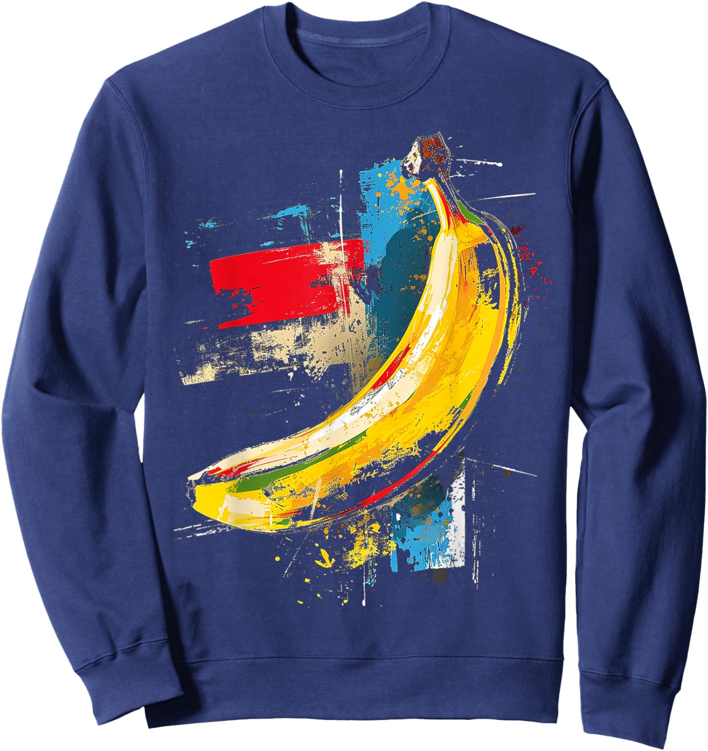 Artwork Fruit Motif Banana Art Sweatshirt - Sweatshirt | Navy