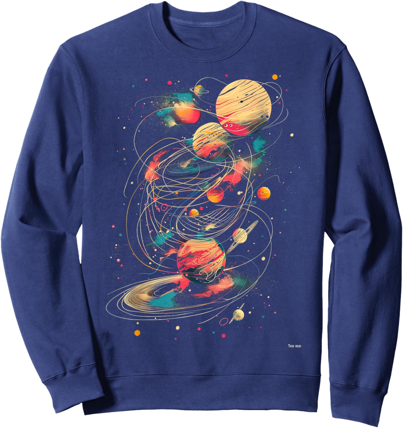 Abstract Space Black Colorful Night Sweatshirt - Sweatshirt | Navy