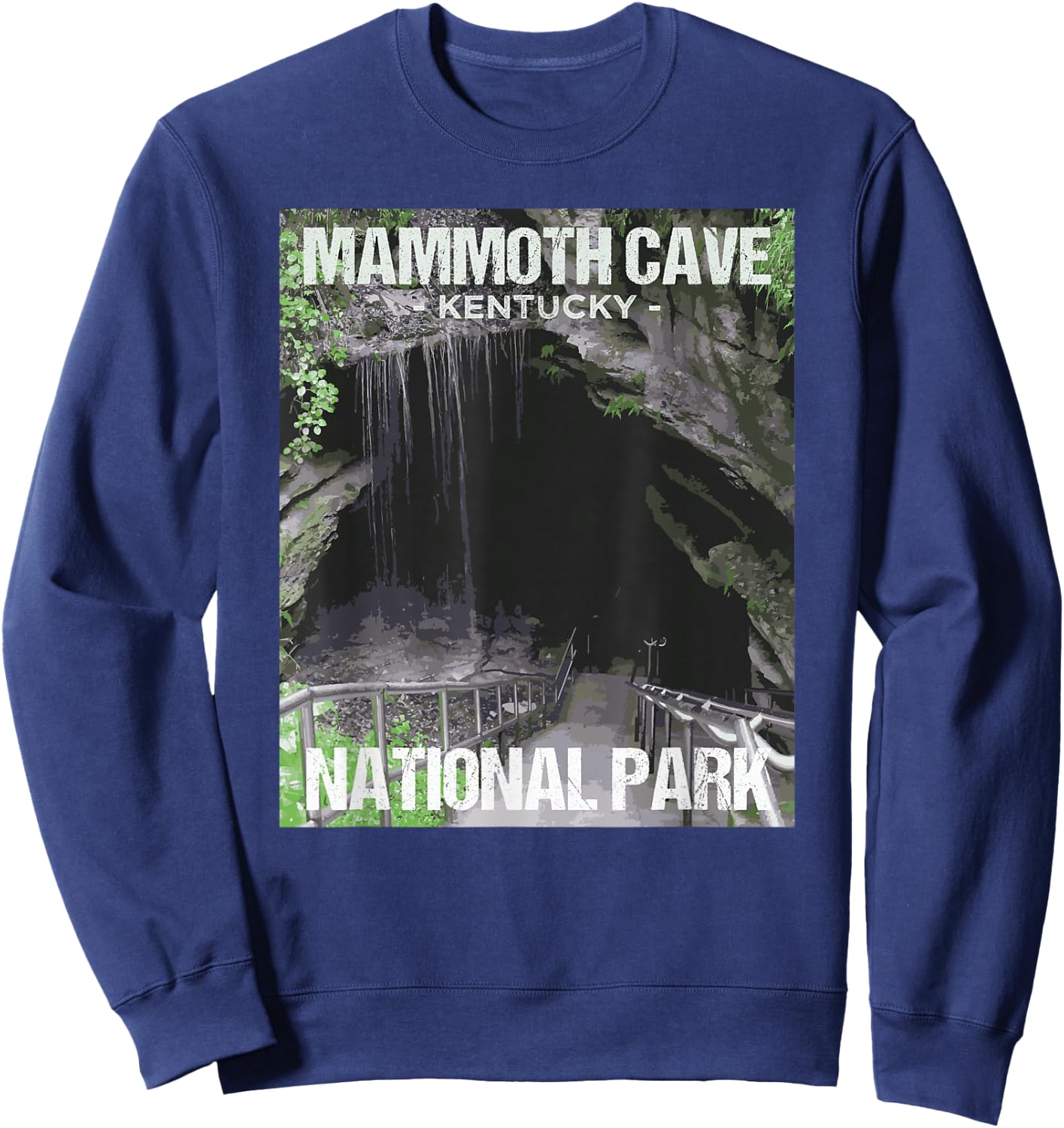 Mammoth Cave National Park Kentucky Poster Design Sweatshirt - Sweatshirt | Navy