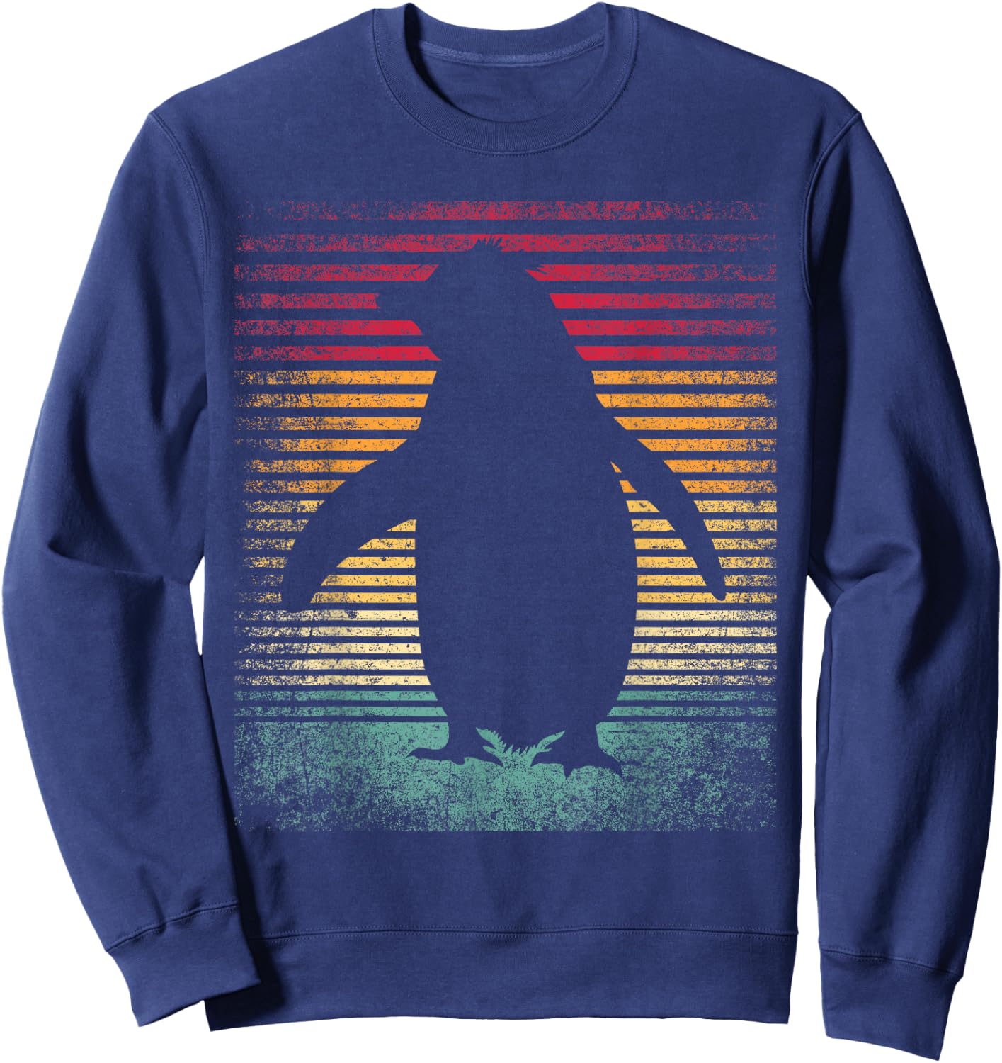 Vintage Retro Penguin 70's 80's Style Men Women Classic Gift Sweatshirt - Sweatshirt | Navy