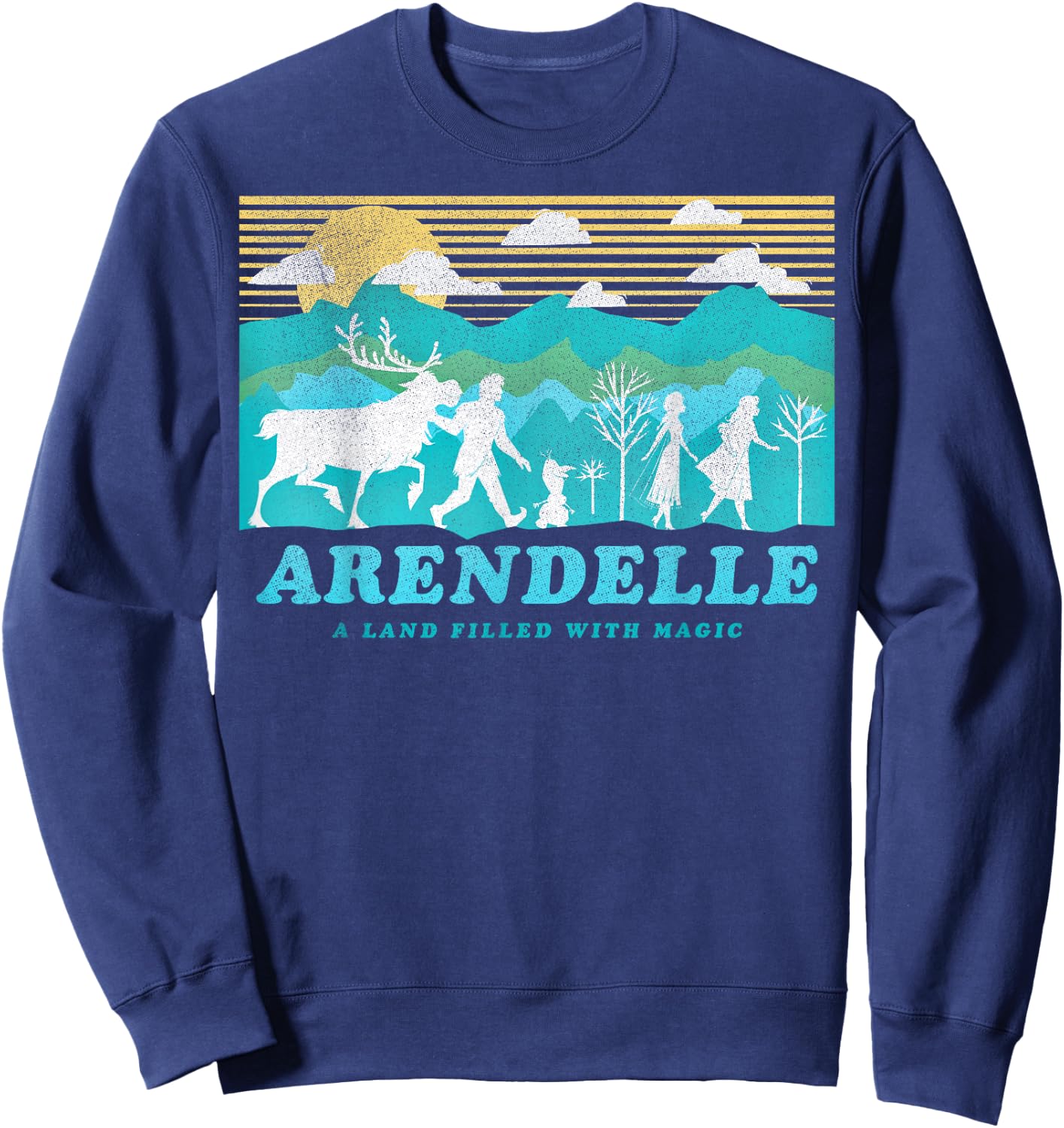Disney Frozen 2 Arendelle Group Silhouette Poster Sweatshirt - Sweatshirt | Navy
