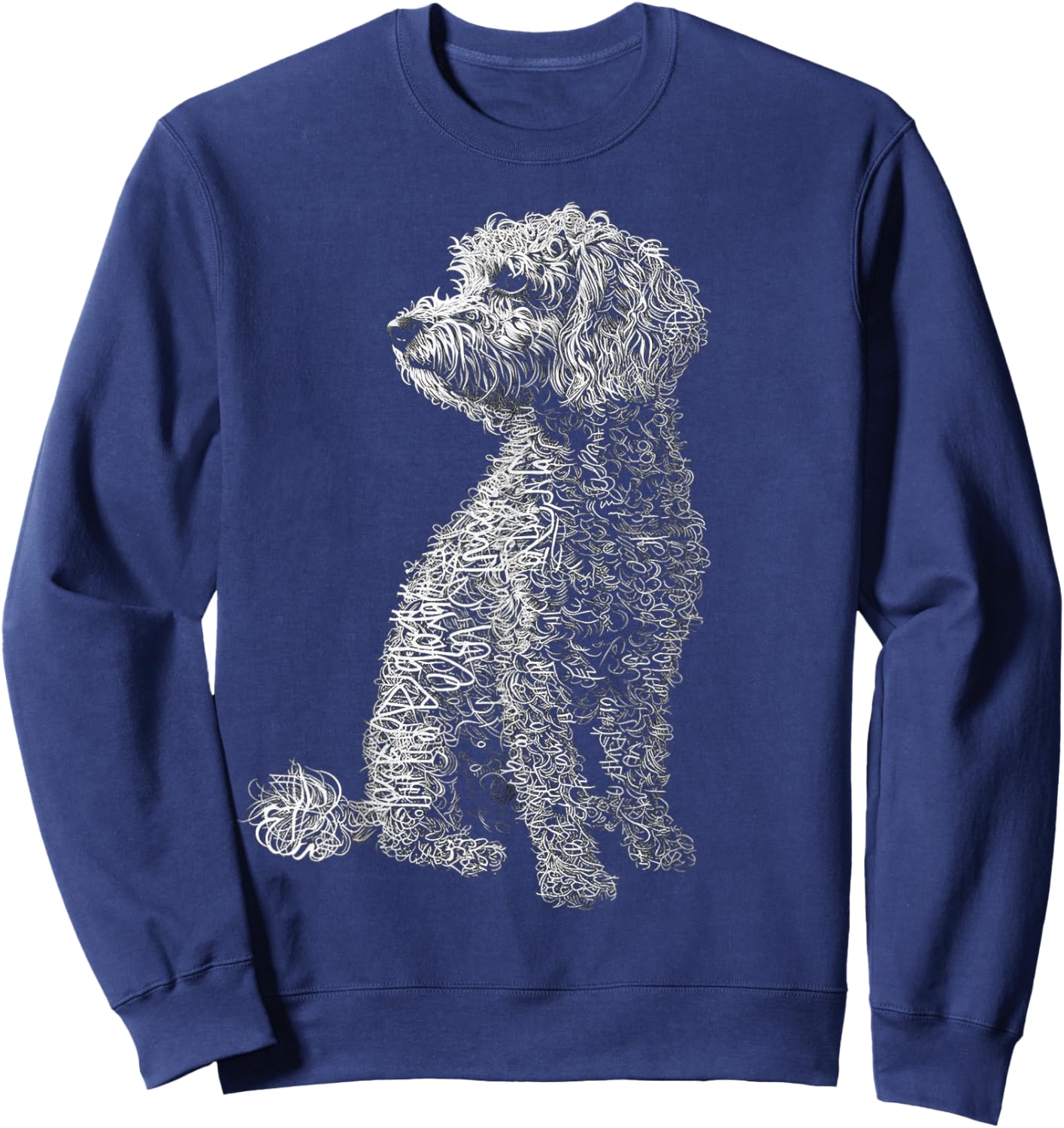 Labradoodle Motif Pet Illustration Dog Labradoodle Sweatshirt - Sweatshirt | Navy
