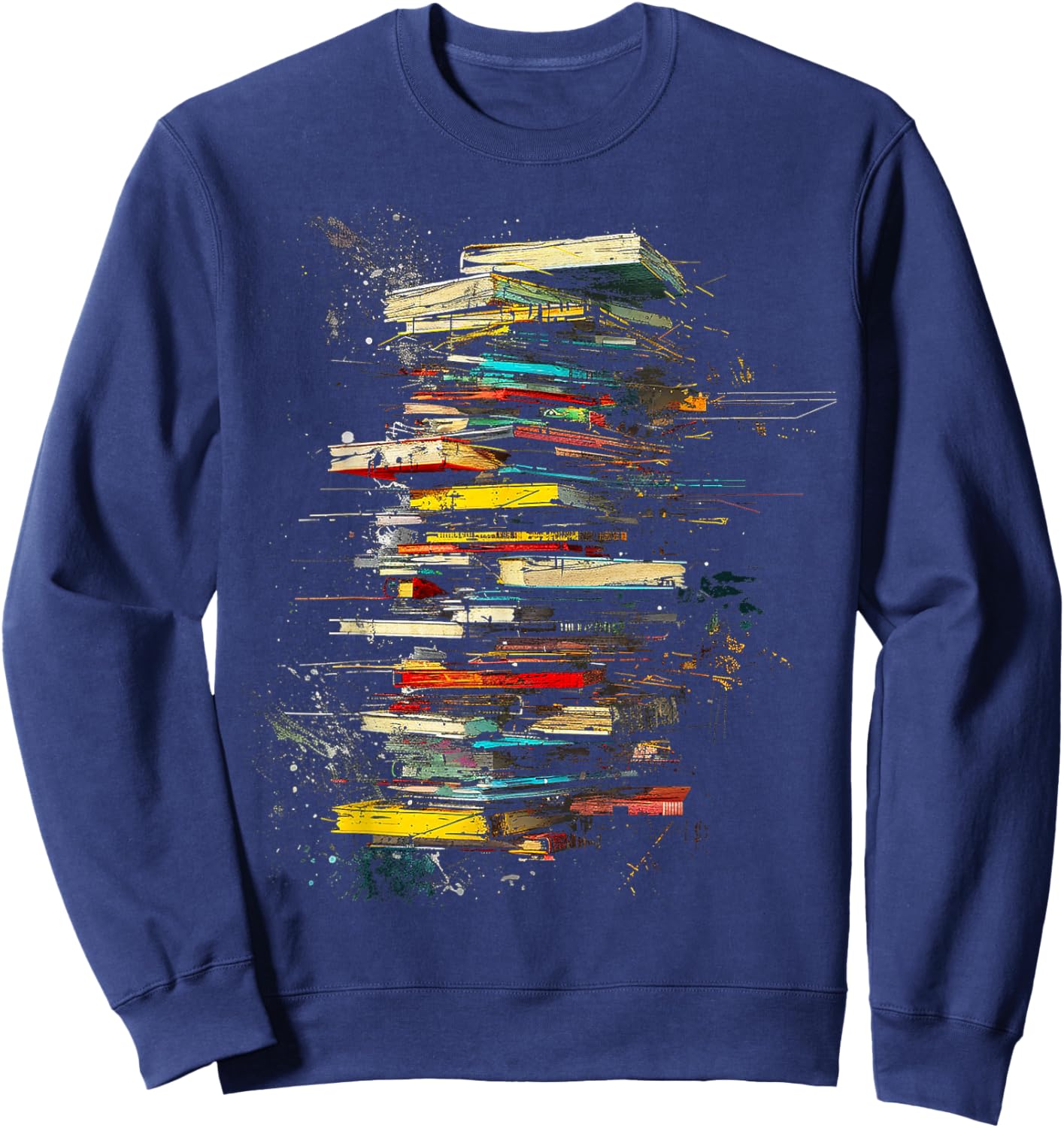 Book Abstract Art Drawing Painting Graphic Book Sweatshirt - Sweatshirt | Navy