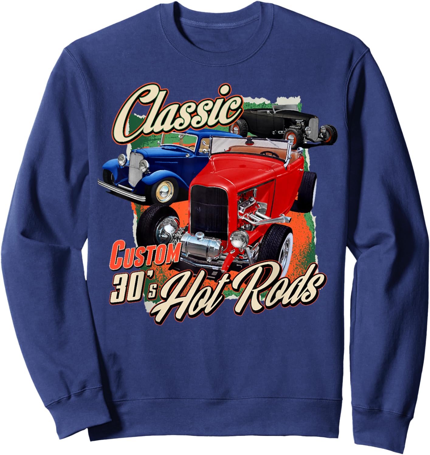 1930 30s T-Bucket Hot Rod Classic Car Sweatshirt - Sweatshirt | Navy