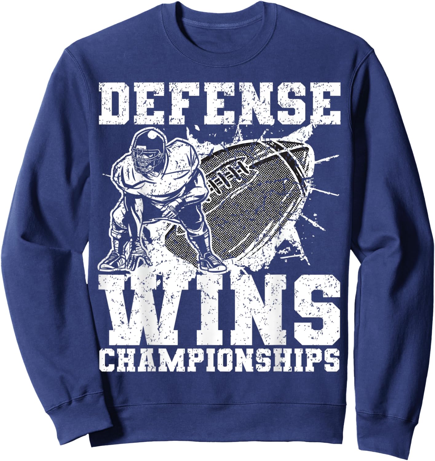 Defense wins Championships | Football Defence Lineman Sweatshirt - Sweatshirt | Navy