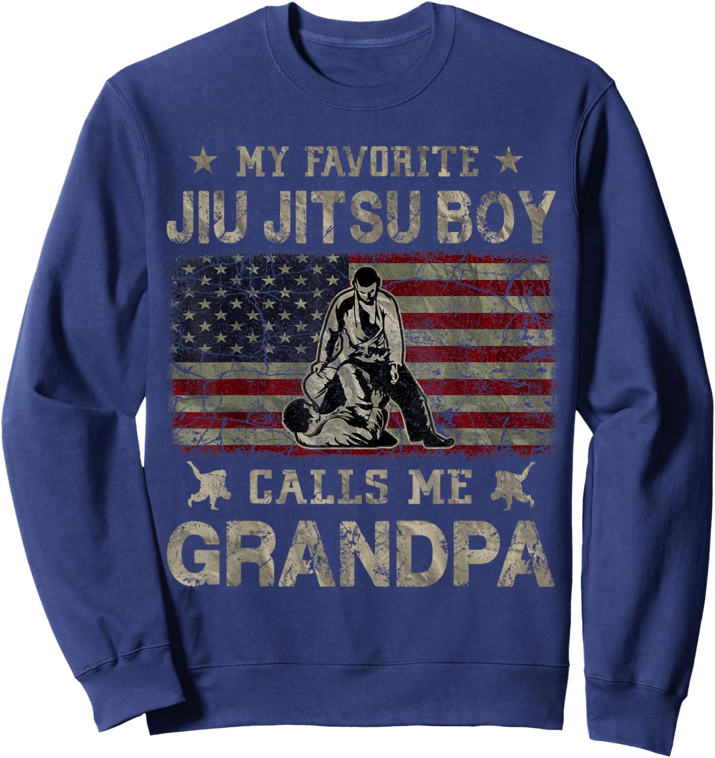 My Favorite Jiu Jitsu Boy Calls Me Grandpa Father's Day Sweatshirt - Sweatshirt | Navy