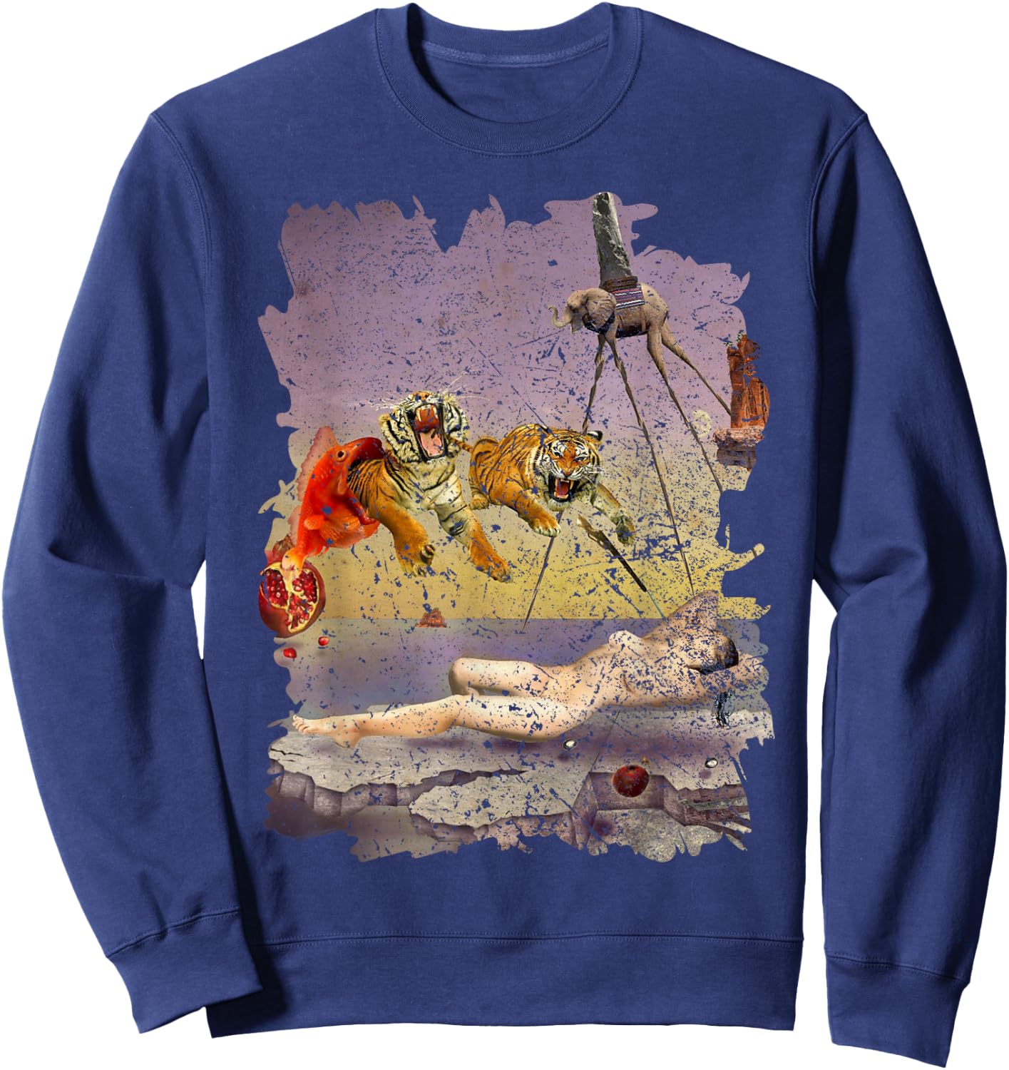 Dream Caused by the Flight of a Bee Famous Painting By Dali Sweatshirt - Sweatshirt | Navy