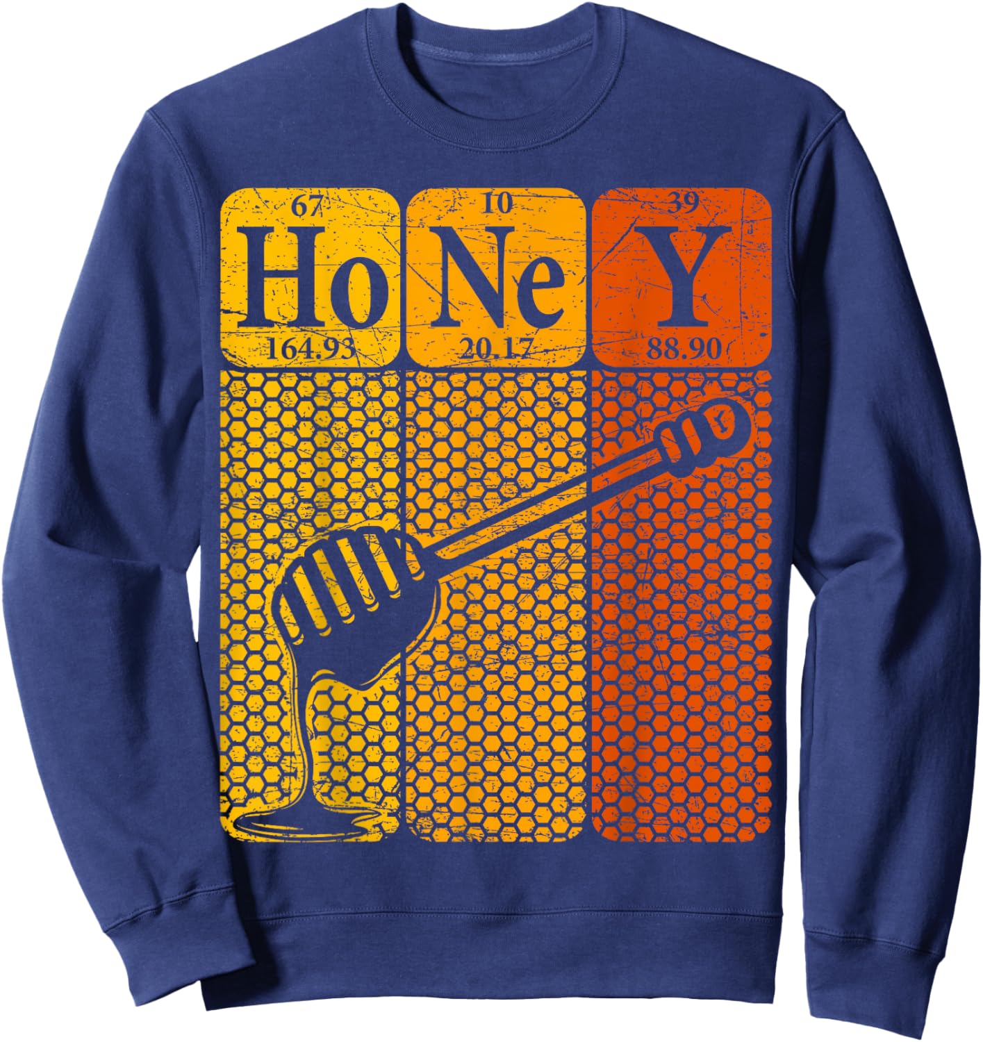 Honey Periodic Table Elements Beekeeper Retro Apiarist Sweatshirt - Sweatshirt | Navy