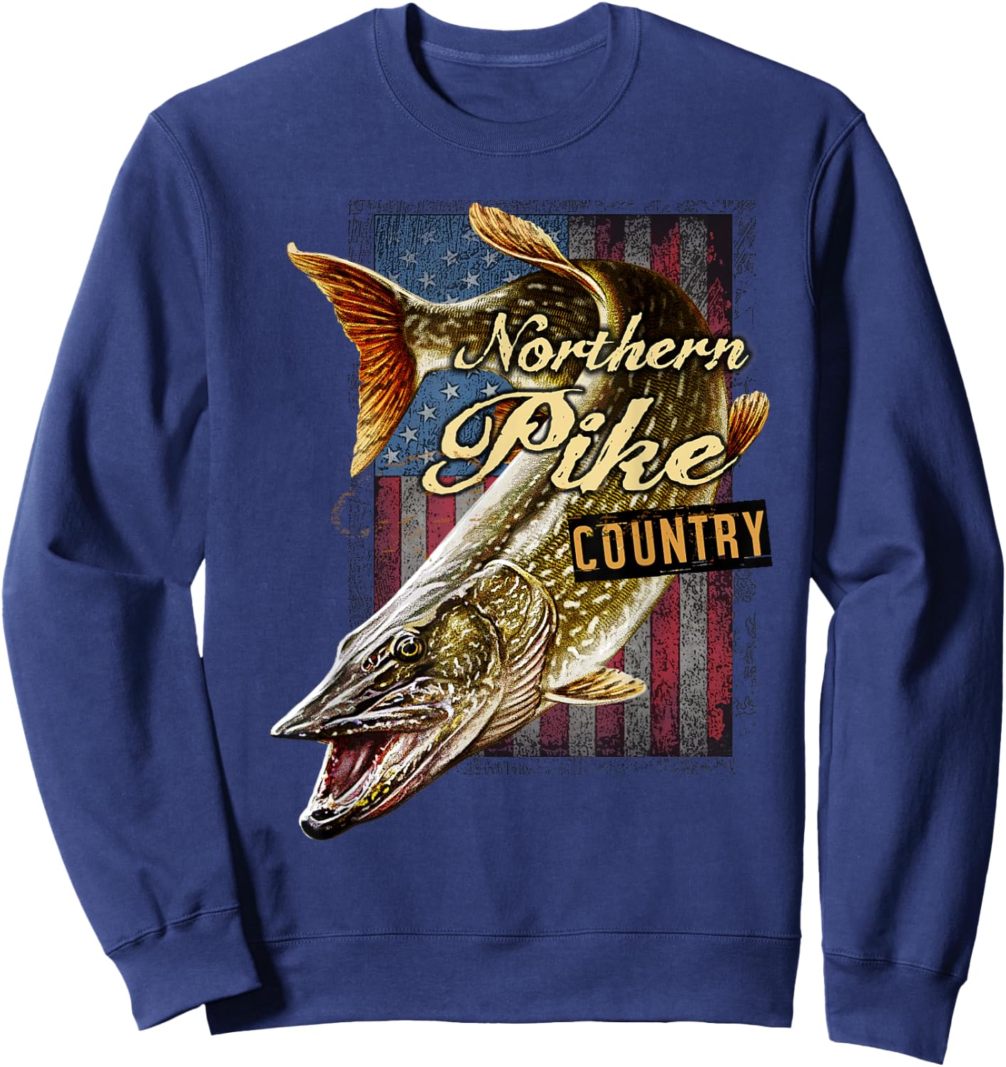 Northern Pike Country, Northern Pike fishing Sweatshirt - Sweatshirt | Navy