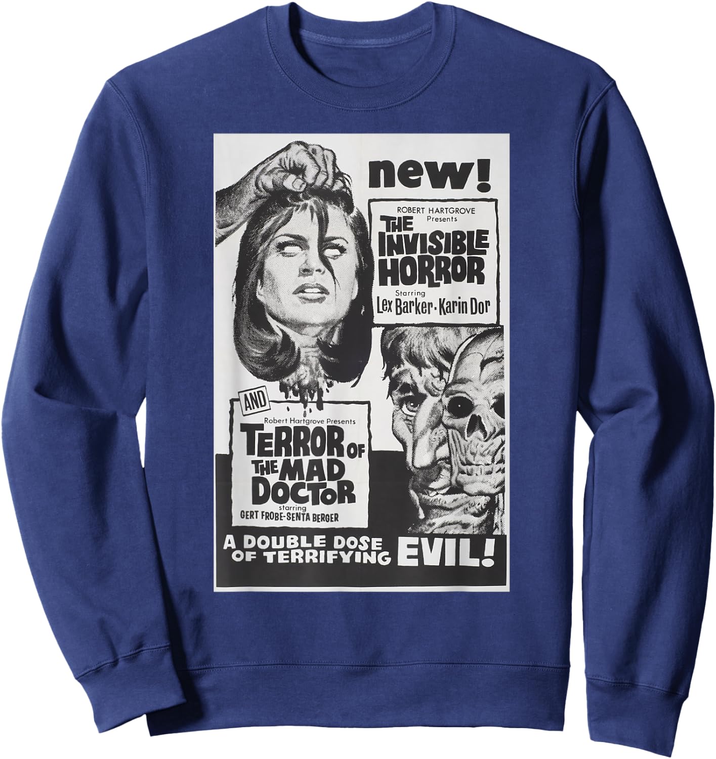 Horror Terror Classic Halloween Monster Poster Horror Movie Sweatshirt - Sweatshirt | Navy