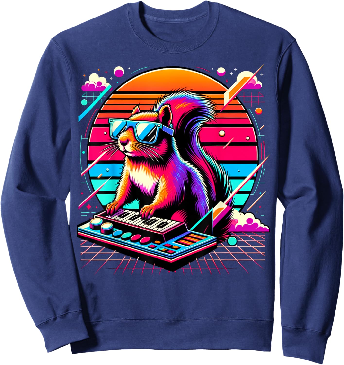 and Kids Vintage Retro Squirrel Lover Sweatshirt - Sweatshirt | Navy