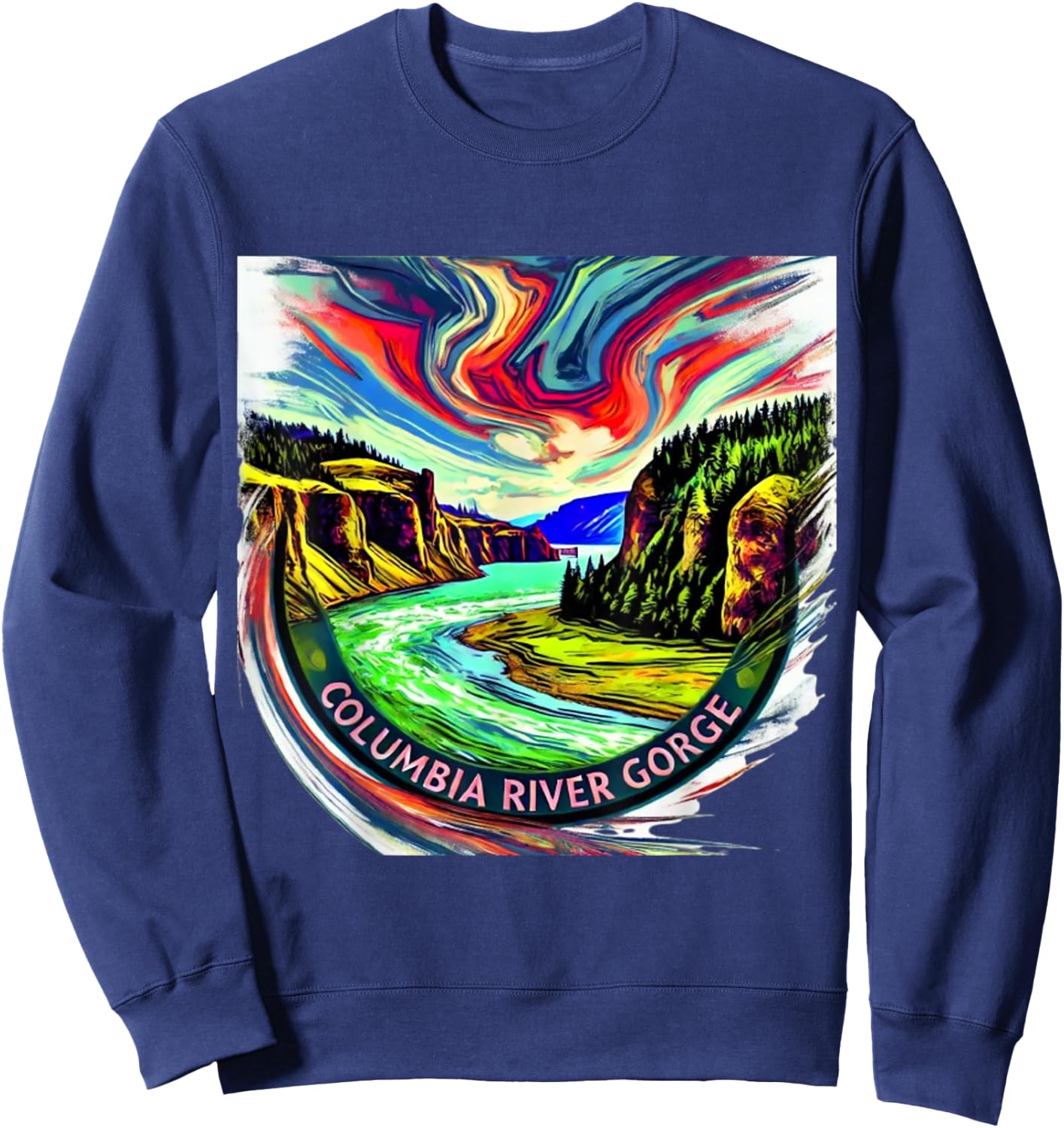 Columbia River Gorge artsy Sweatshirt - Sweatshirt | Navy