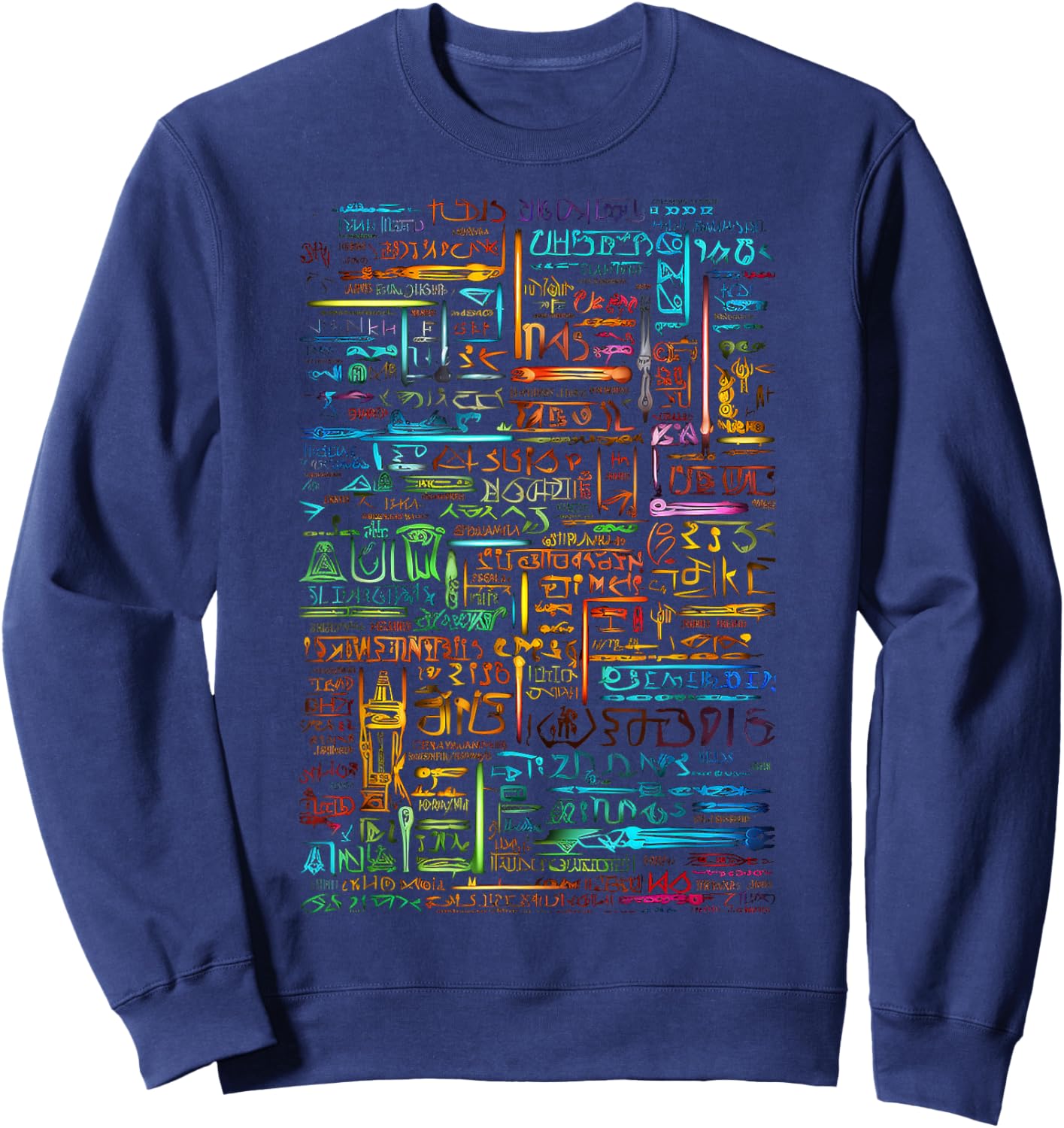 Colorful Art Graphic Motif Artwork Sweatshirt - Sweatshirt | Navy