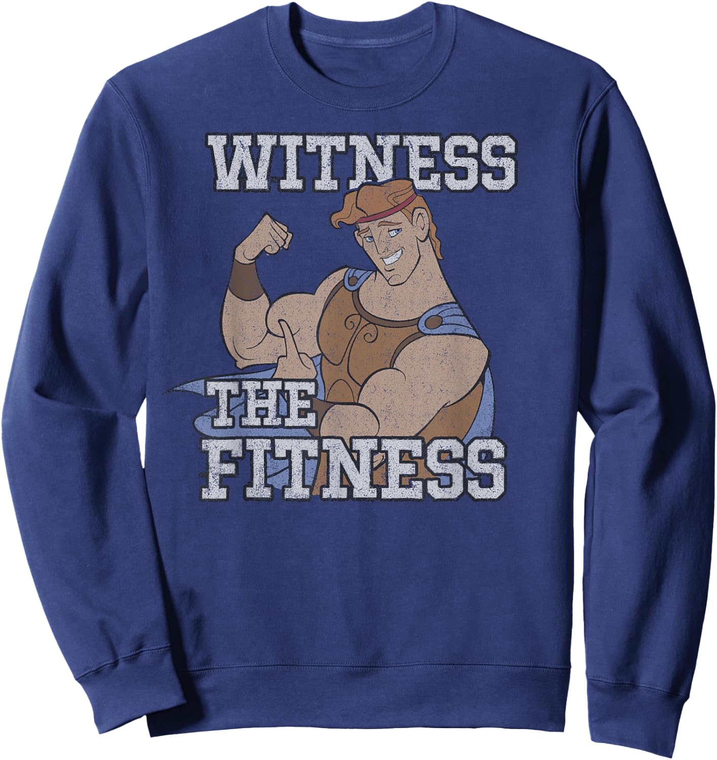 Marvel Legends Disney Hercules , Men's Dark Gray Classic Fit Short Sleeve Cotton Polyester , Small Sweatshirt - Sweatshirt | Navy