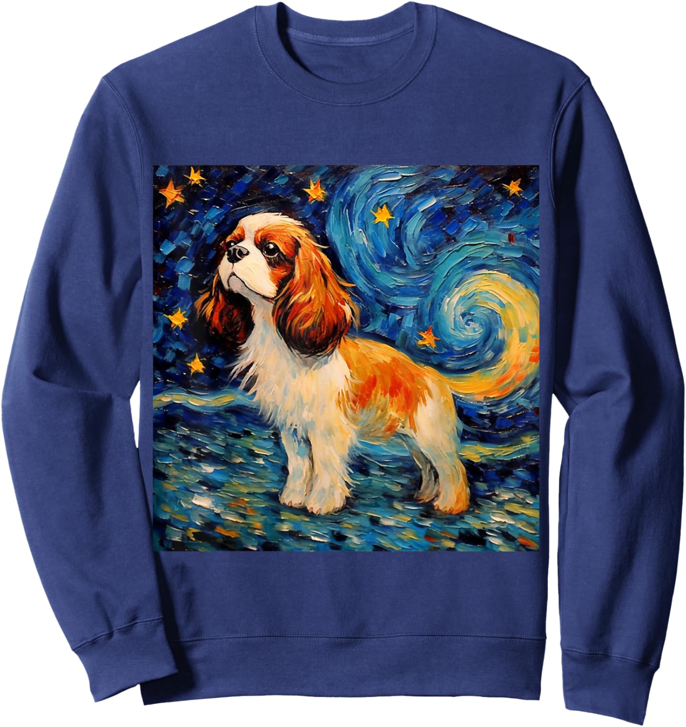 Cavalier King Charles Spaniel Starry Night Sweatshirt - Sweatshirt | Navy
