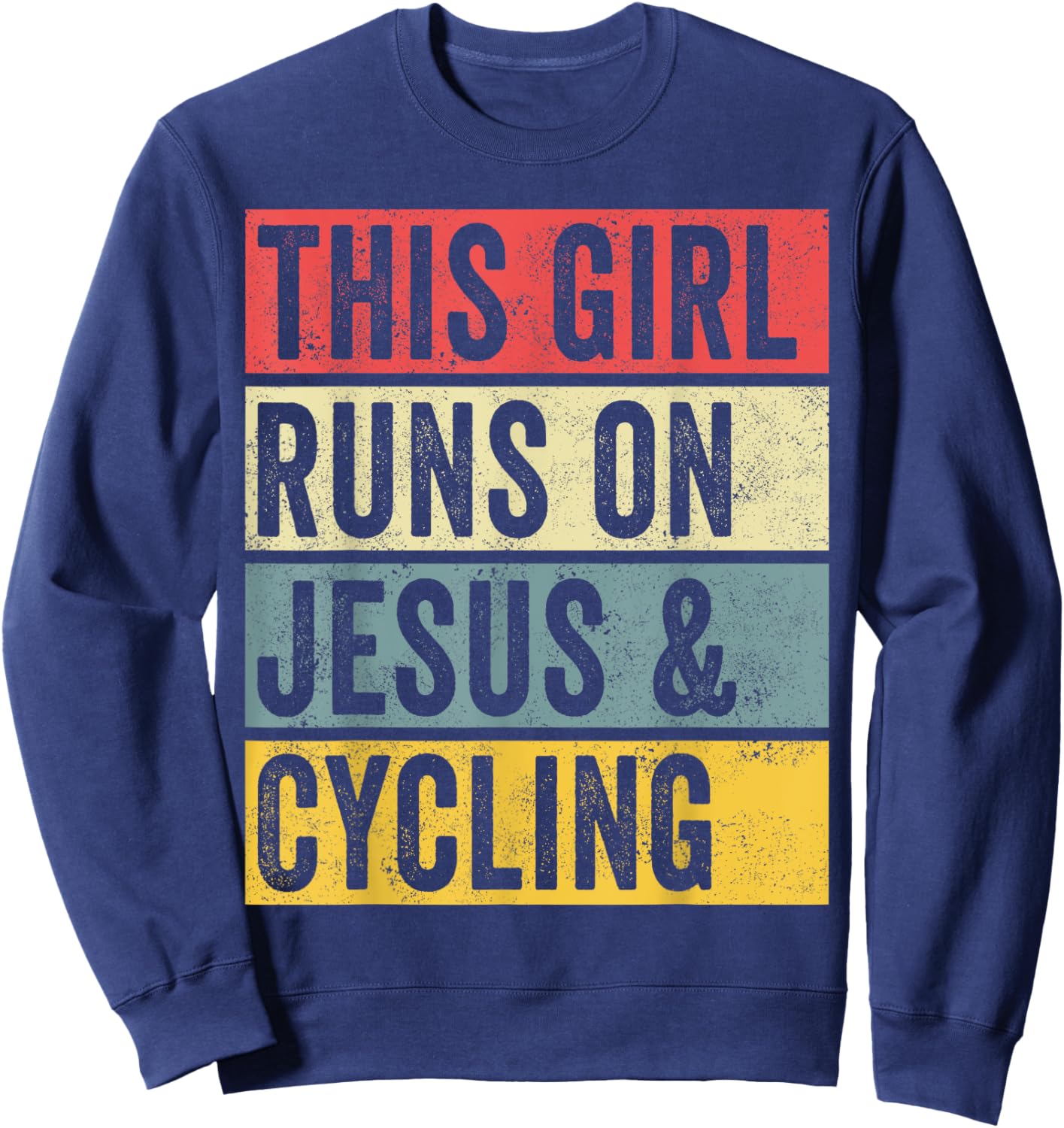 Funny Cycling Jesus Dogs And Cycling Biker Spin Mount Sweatshirt - Sweatshirt | Navy