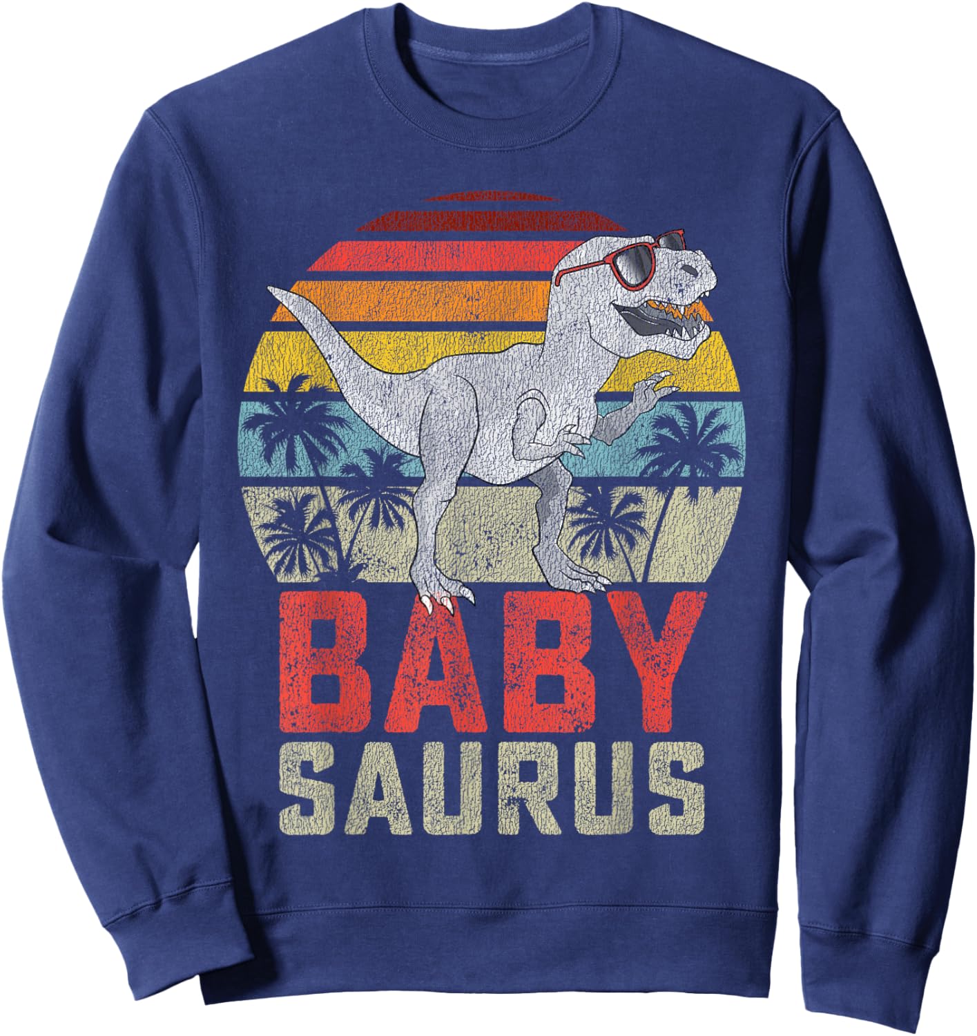 Babysaurus T Rex Dinosaur Baby Saurus Family Matching Sweatshirt - Sweatshirt | Navy