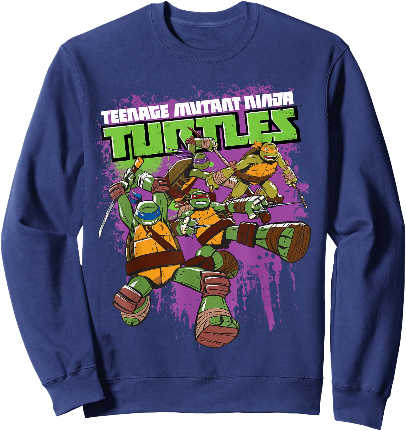 Teenage Mutant Ninja Turtles Purple Splatter Sweatshirt - Sweatshirt | Navy