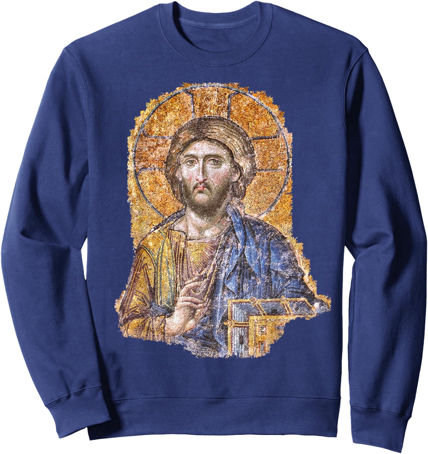Christ Pantocrator Icon Hagia Sophia Catholic Sweatshirt - Sweatshirt | Navy