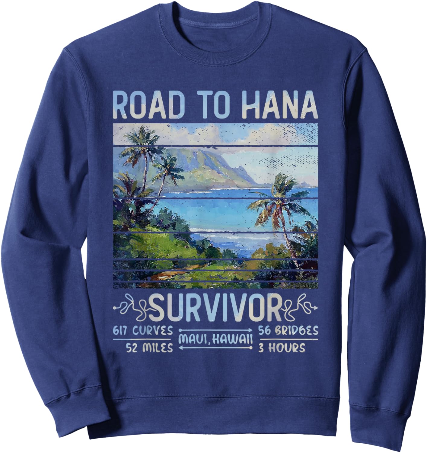 RJC Road to Hana Survivor Maui Hawaii Trip Adventure Sweatshirt - Sweatshirt | Navy