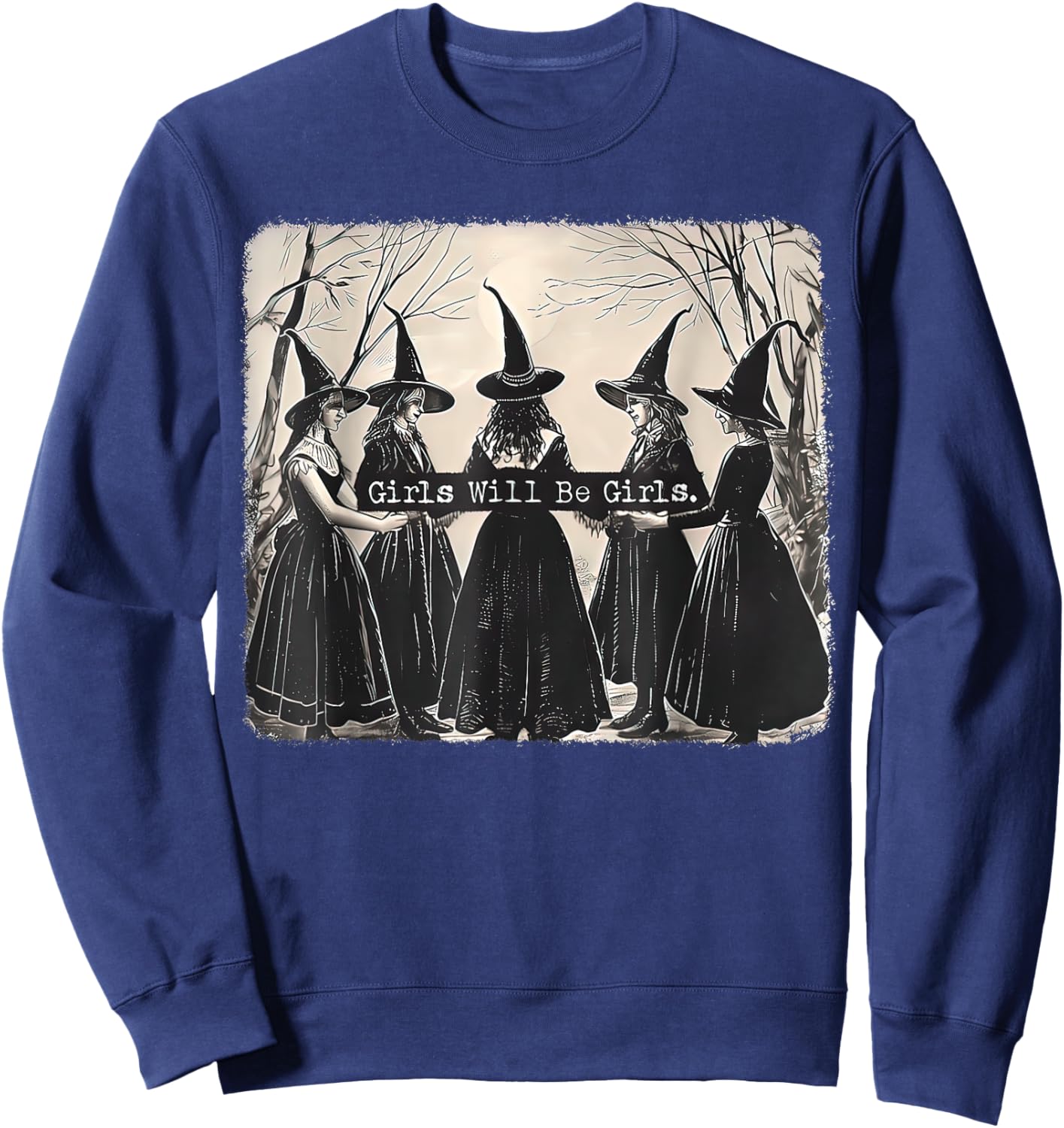 Girl Will Be Girl Witch Halloween Sweatshirt - Sweatshirt | Navy