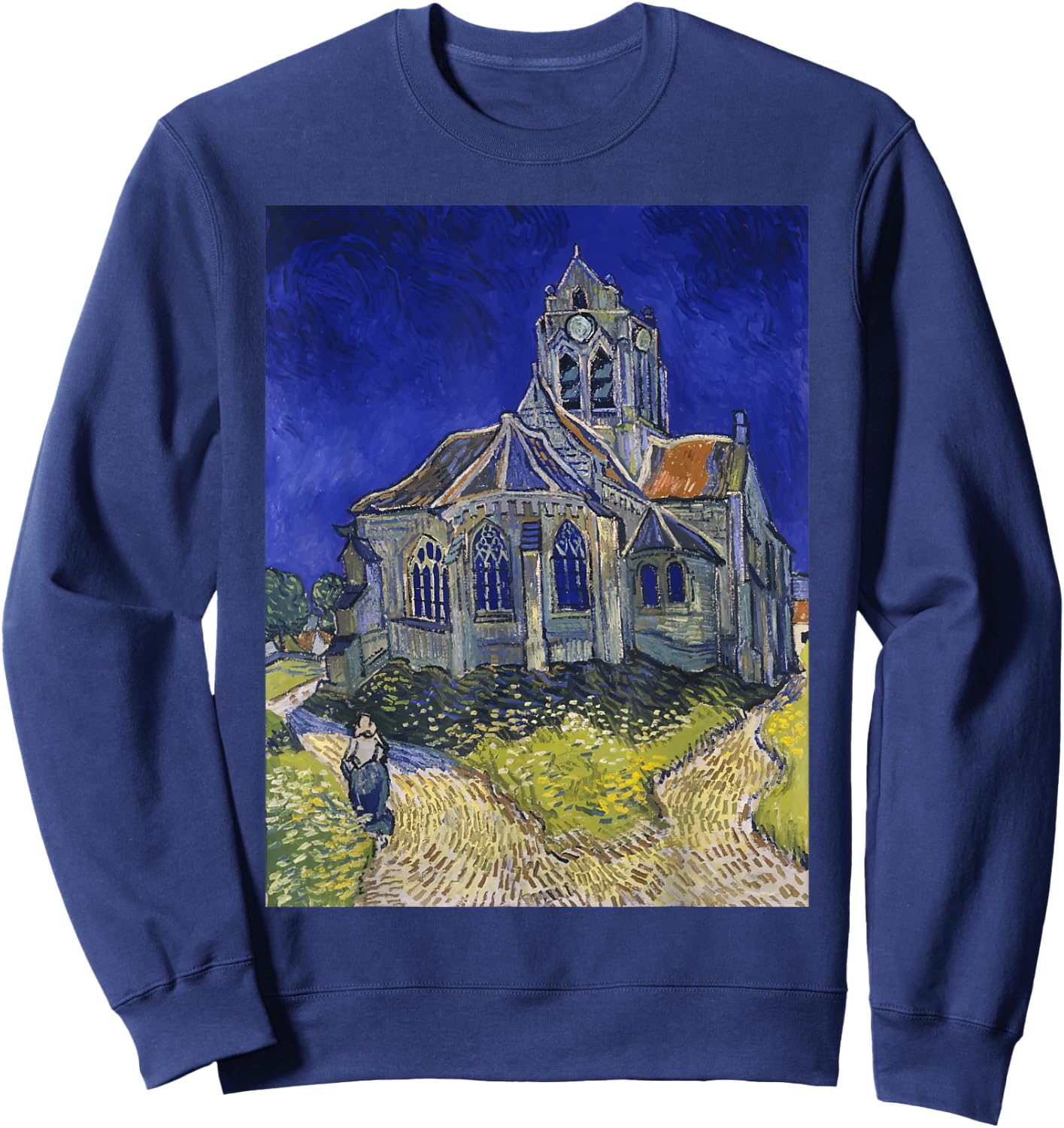 The Church at Auvers by Vincent van Gogh Art Sweatshirt - Sweatshirt | Navy