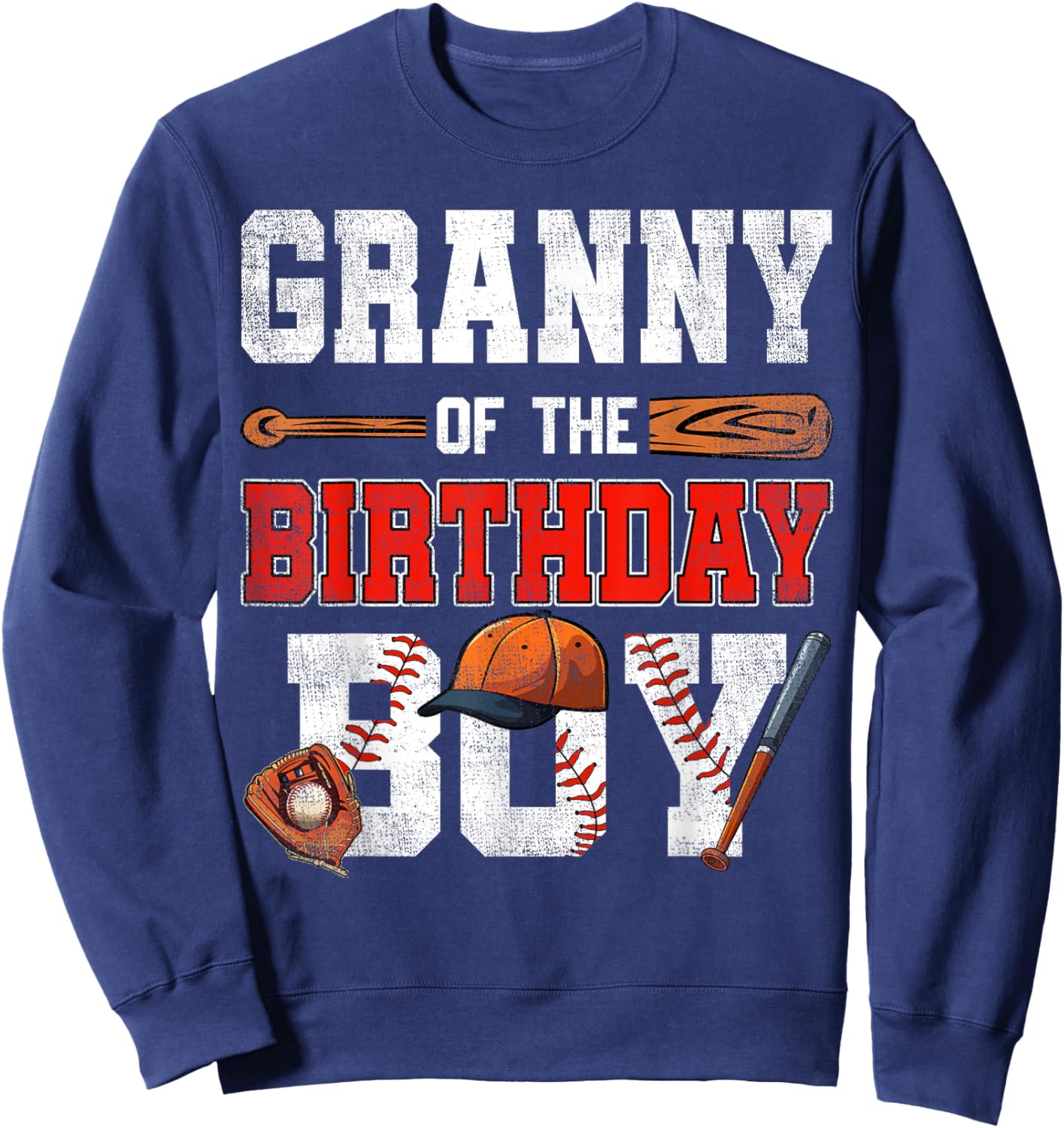 Granny Of The Birthday Boy Baseball Bday Family Sweatshirt - Sweatshirt | Navy