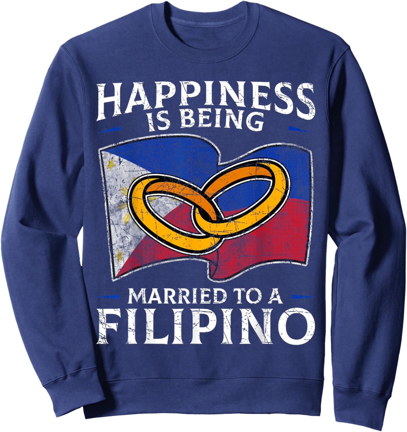 Philippine Marriage Filipino Heritage Culture Wedded Married Sweatshirt - Sweatshirt | Navy