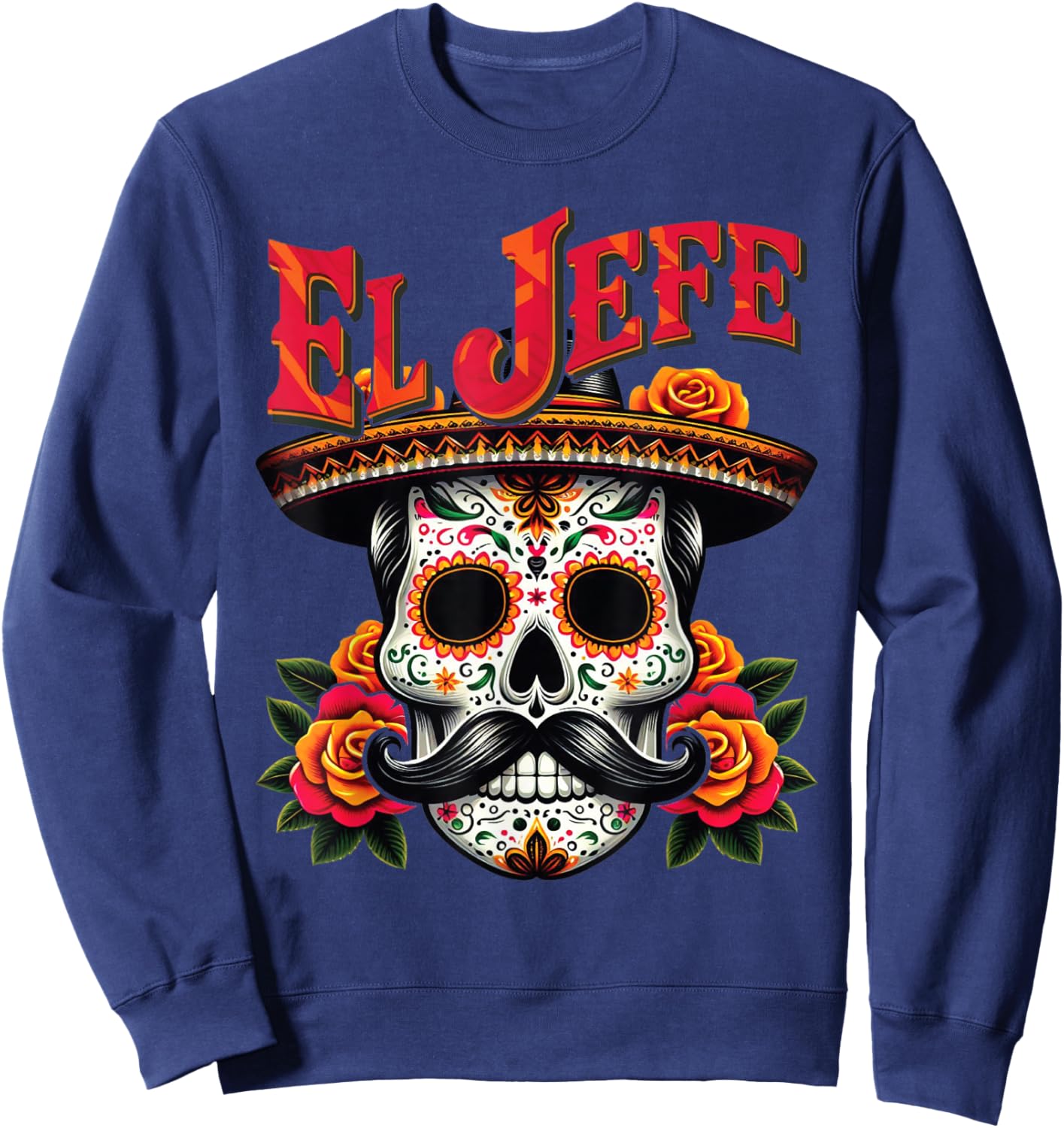 El Jefe Sugar Skull For Man Sweatshirt - Sweatshirt | Navy