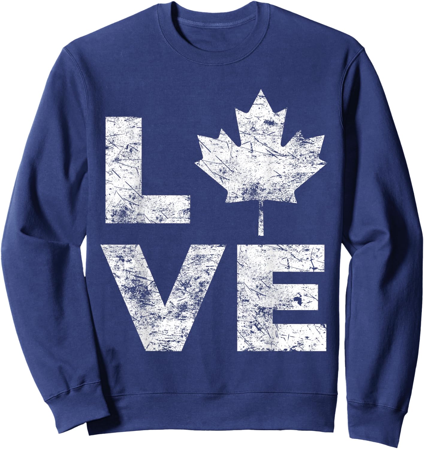 Canada Flag Love Vintage Canada Day Maple Leaf Sweatshirt - Sweatshirt | Navy