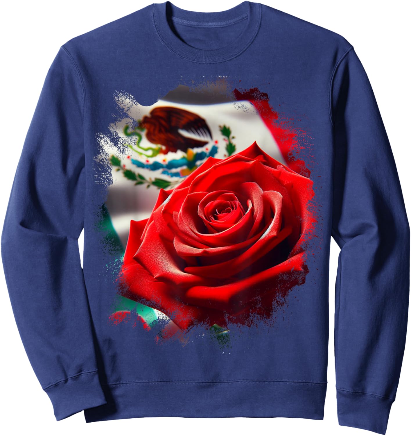 Mexico Gift Rose Tijuana Mexican Hispanic Pride Poncho Sweatshirt - Sweatshirt | Navy