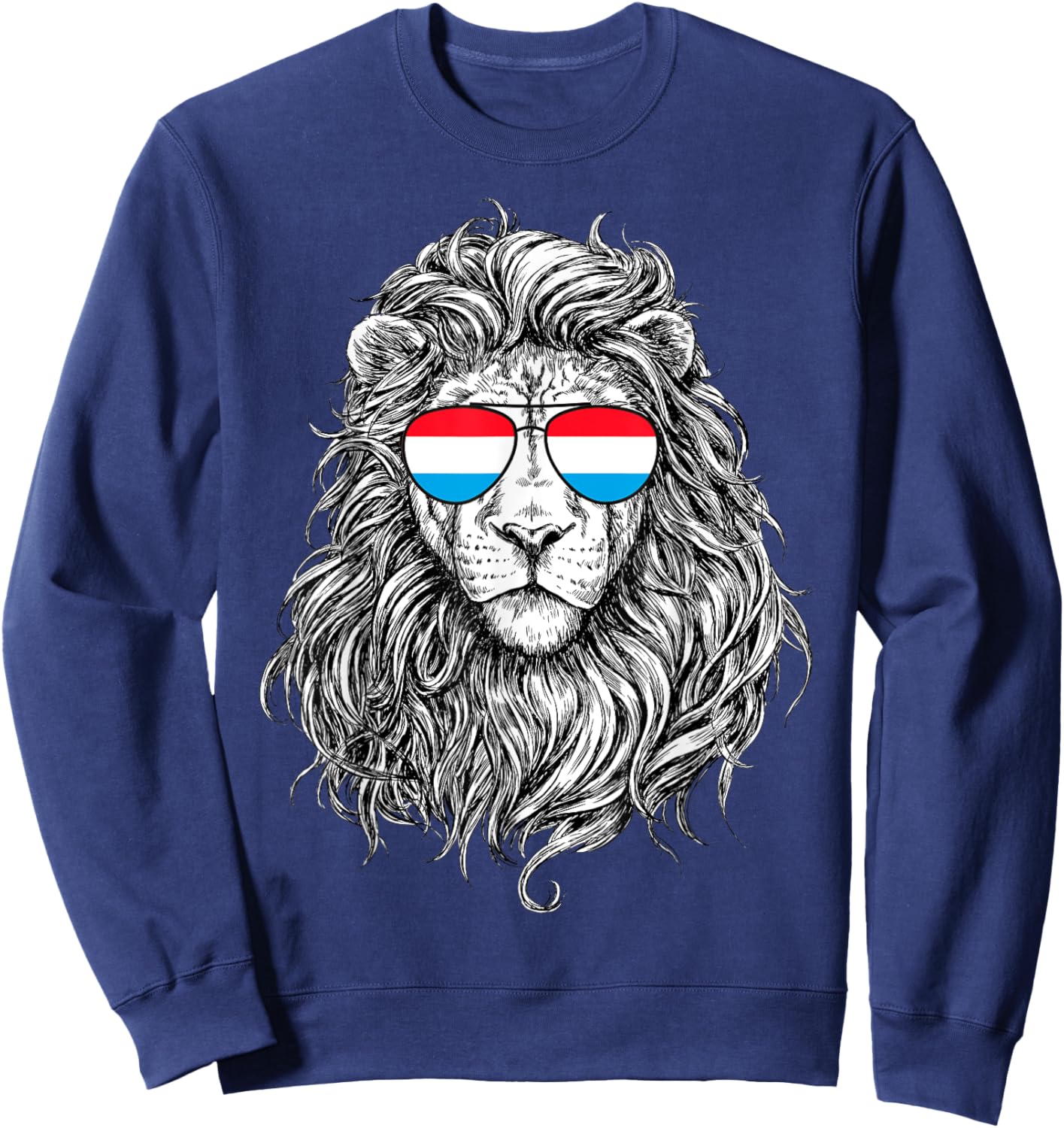 Luxembourg Flag Lion Sunglasses Gifts Love Luxembourg Sweatshirt - Sweatshirt | Navy