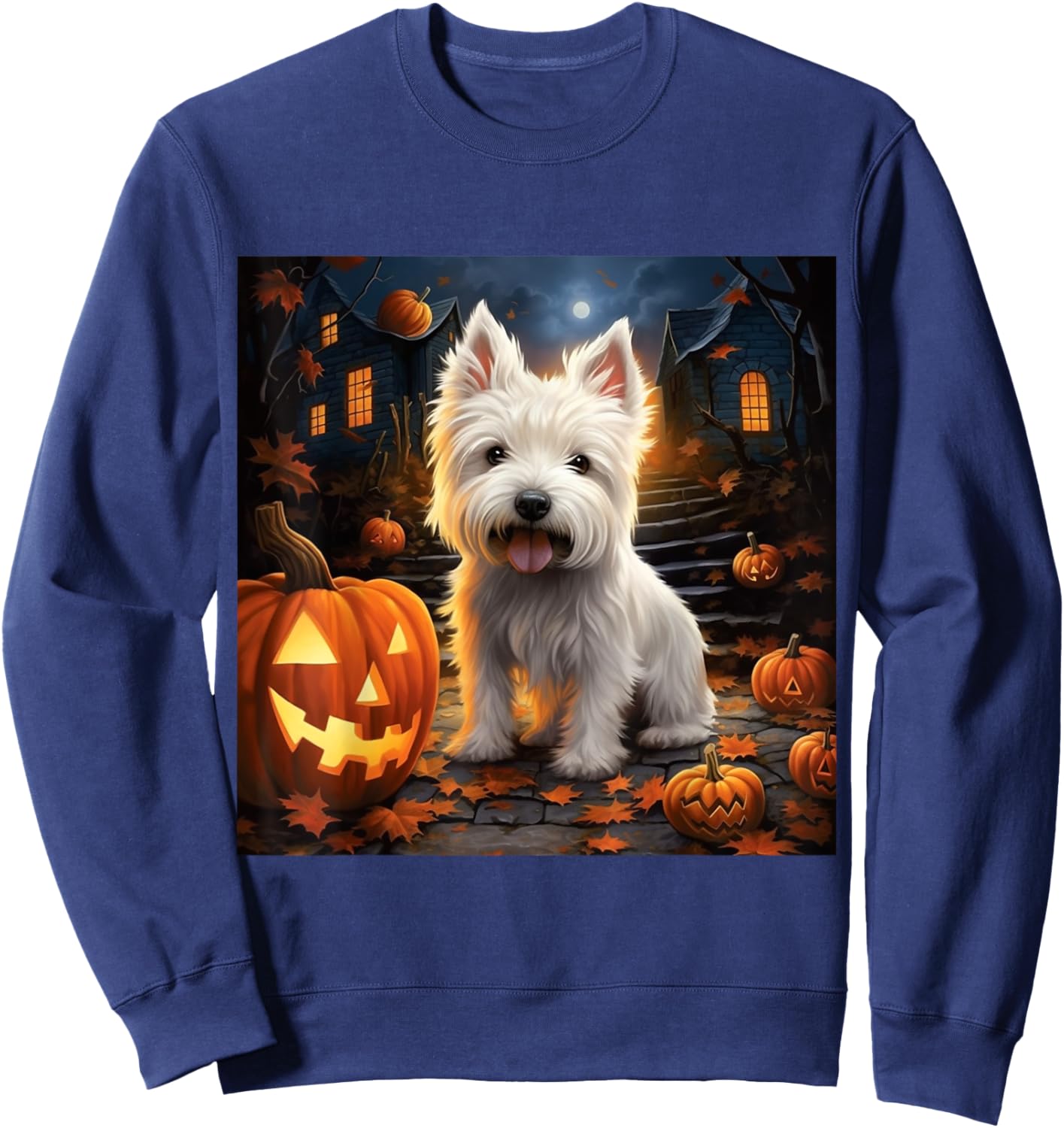 Halloween Westie - Westie Halloween Sweatshirt - Sweatshirt | Navy