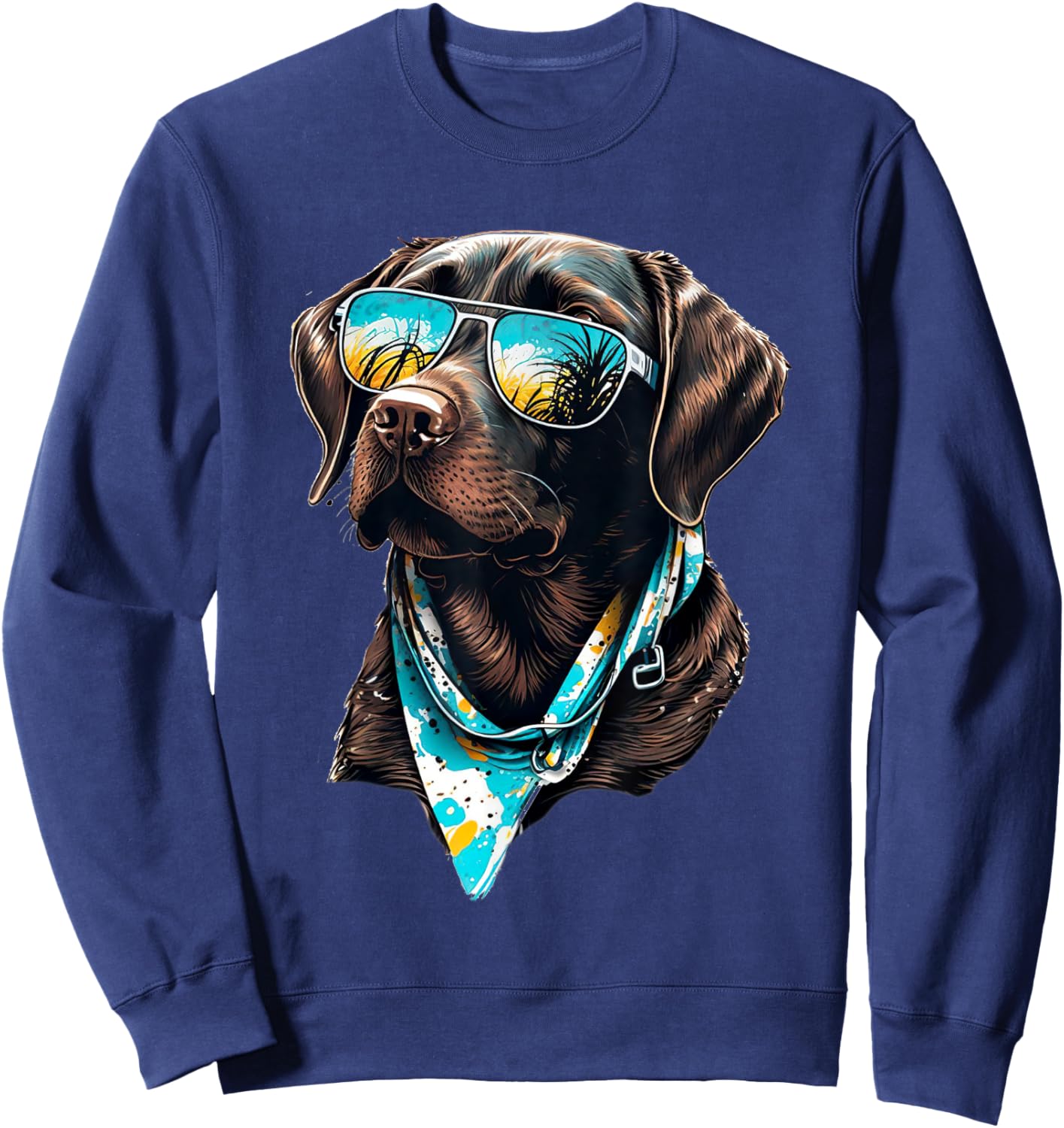 Labrador Retriever with Sunglasses Sweatshirt - Sweatshirt | Navy