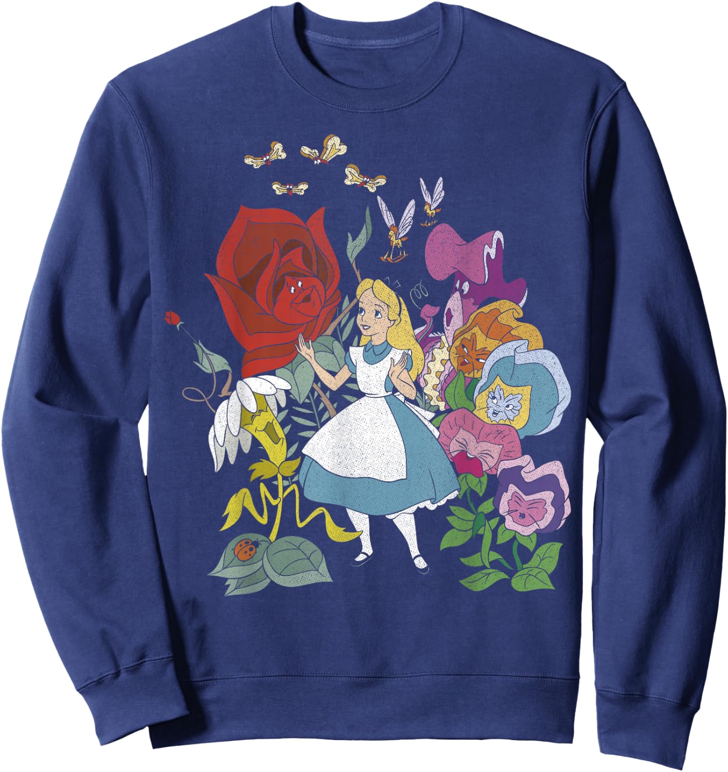 Disney Alice in Wonderland Alice in The Flowers Small Sweatshirt - Sweatshirt | Navy