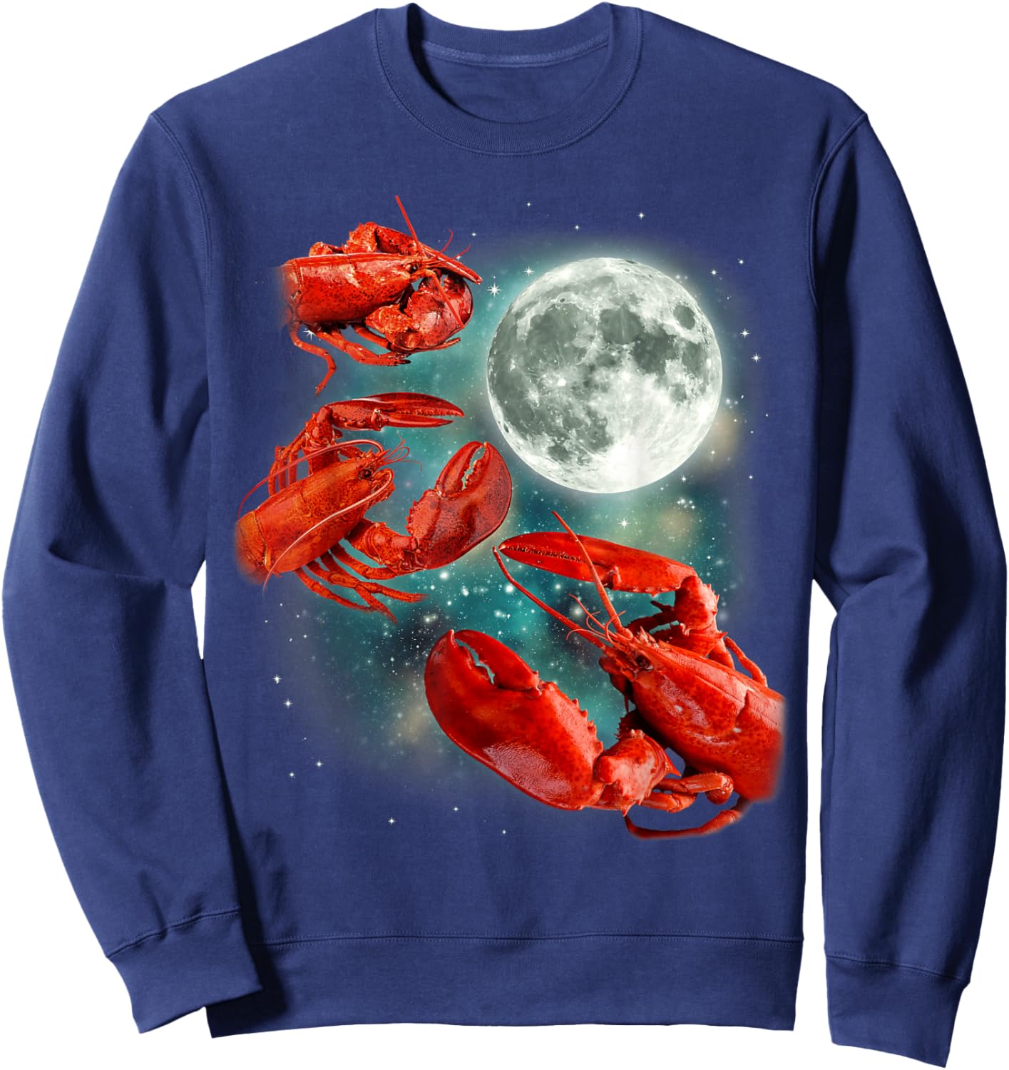 Three Lobster Moon | 3 Crustaceans Sea Lover Parody Sweatshirt - Sweatshirt | Navy